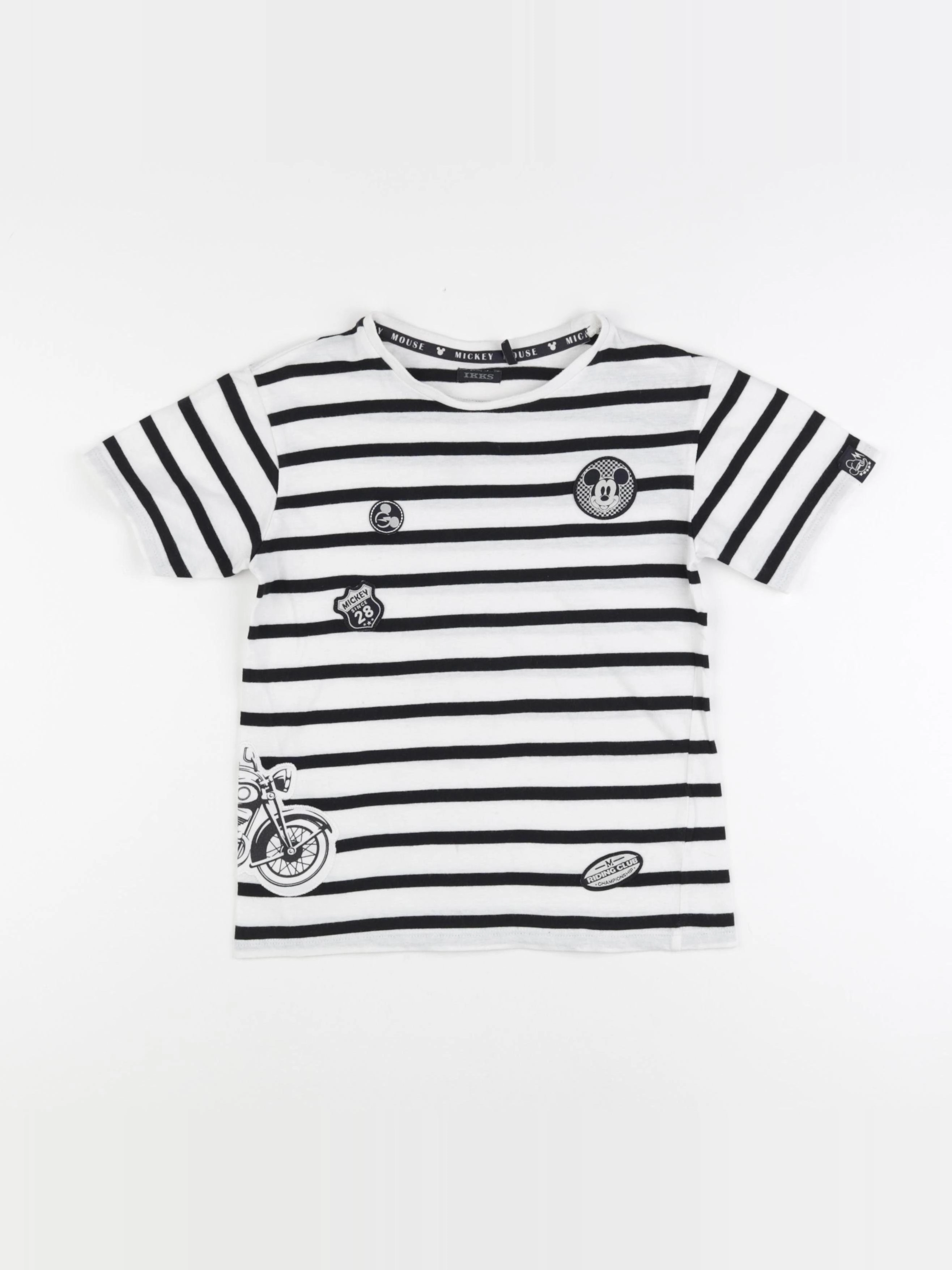 IKKS - tee-shirt blanc, noir - 8 ans