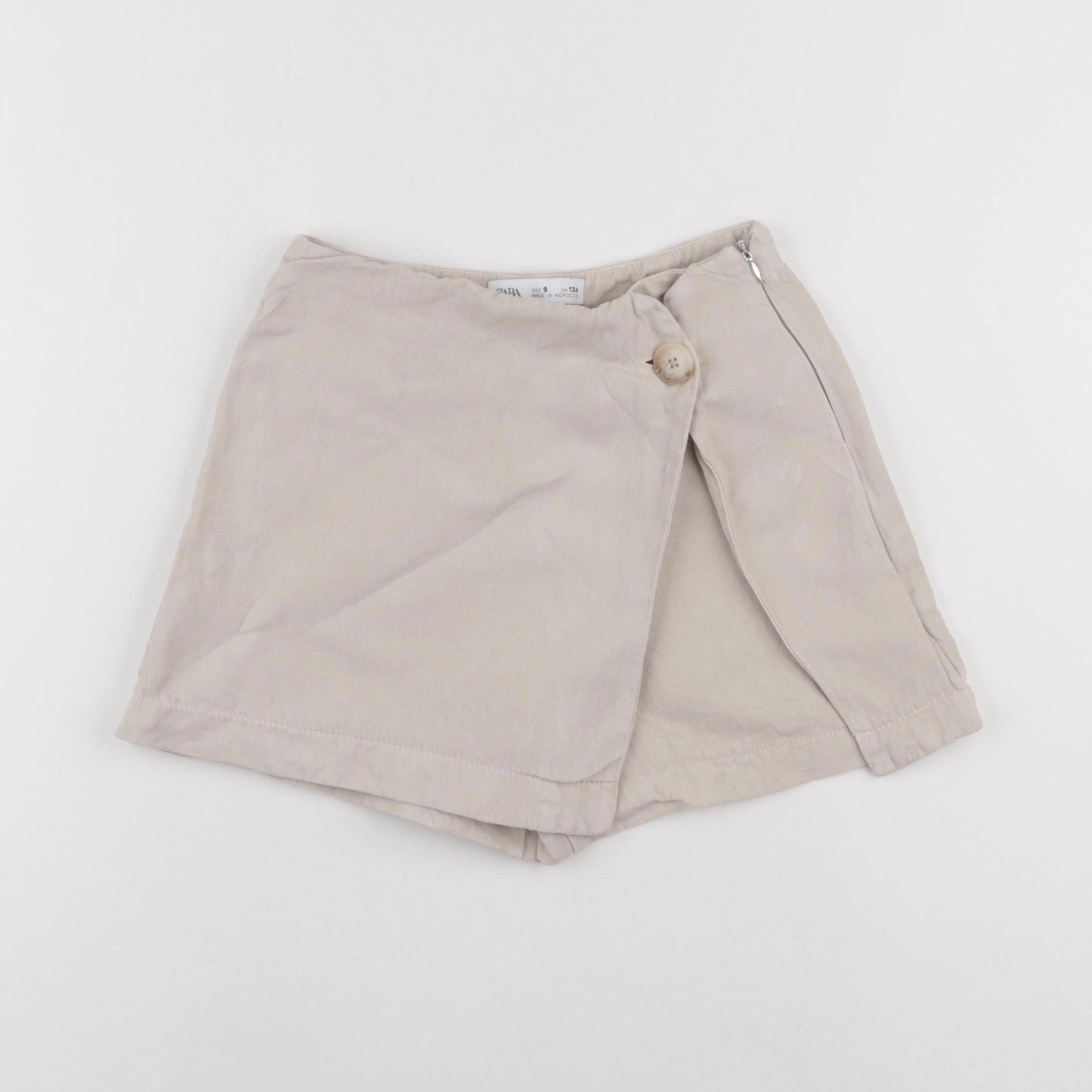 Zara - jupe short beige - 9 ans