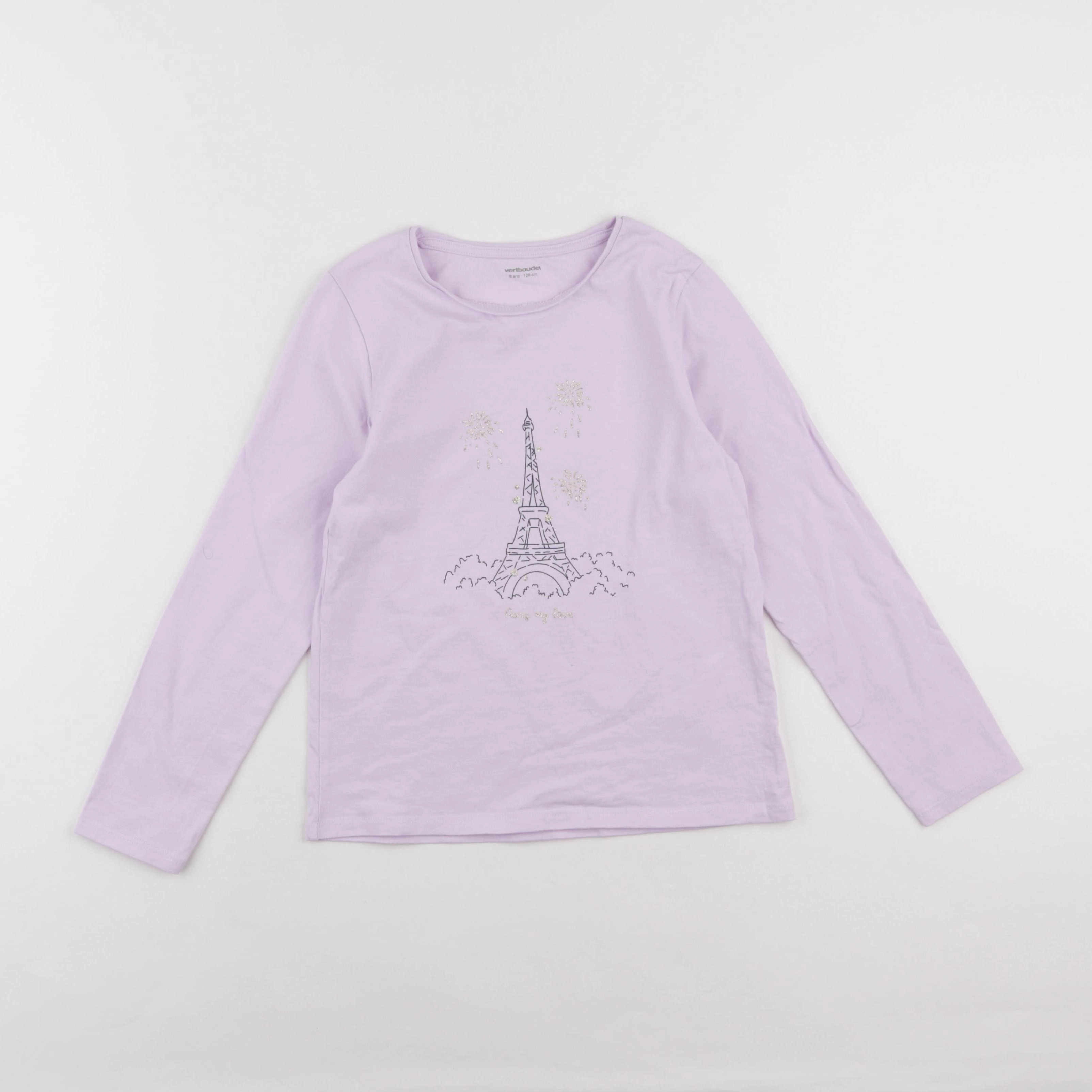 Vertbaudet - tee-shirt violet - 8 ans
