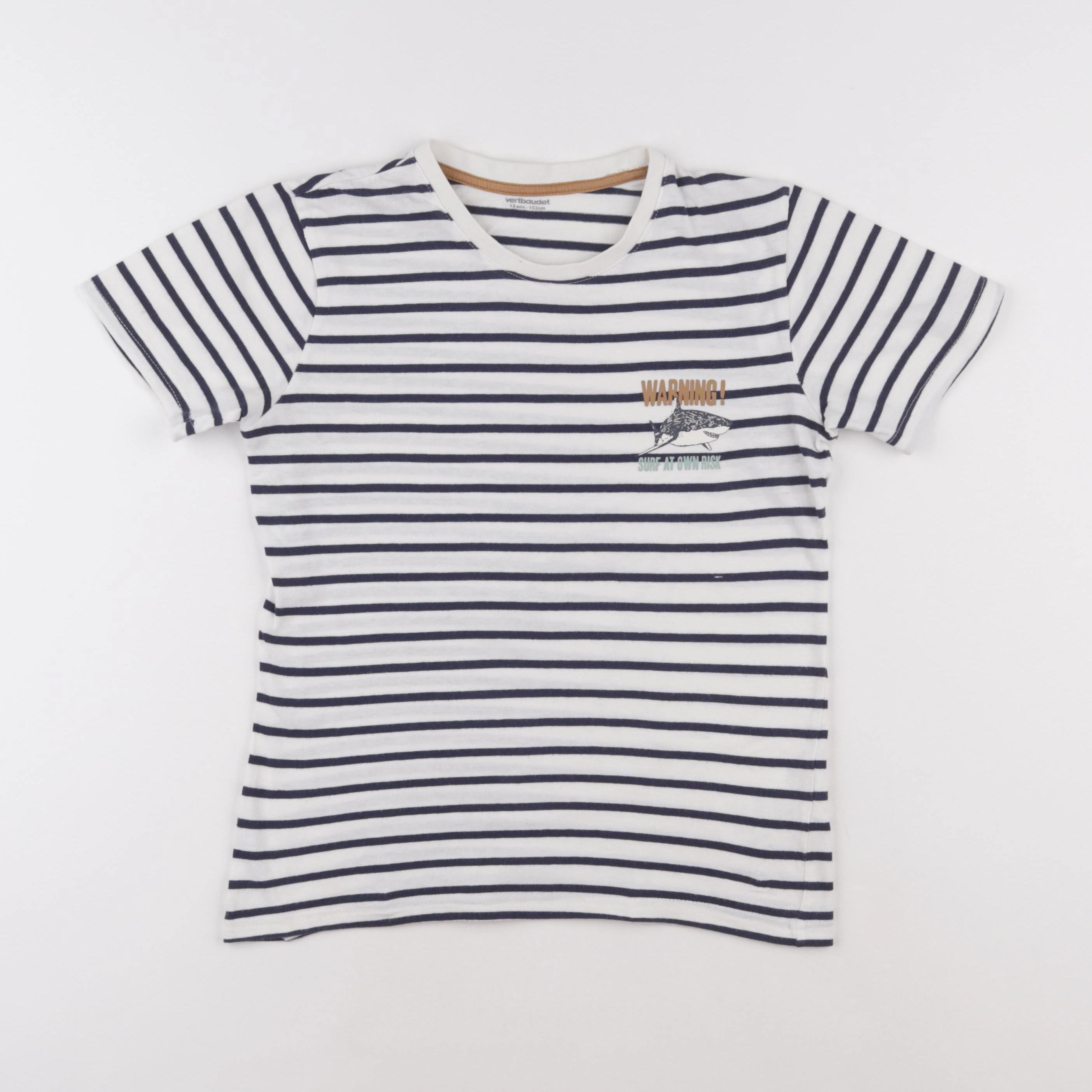 Vertbaudet - tee-shirt bleu, blanc - 12 ans
