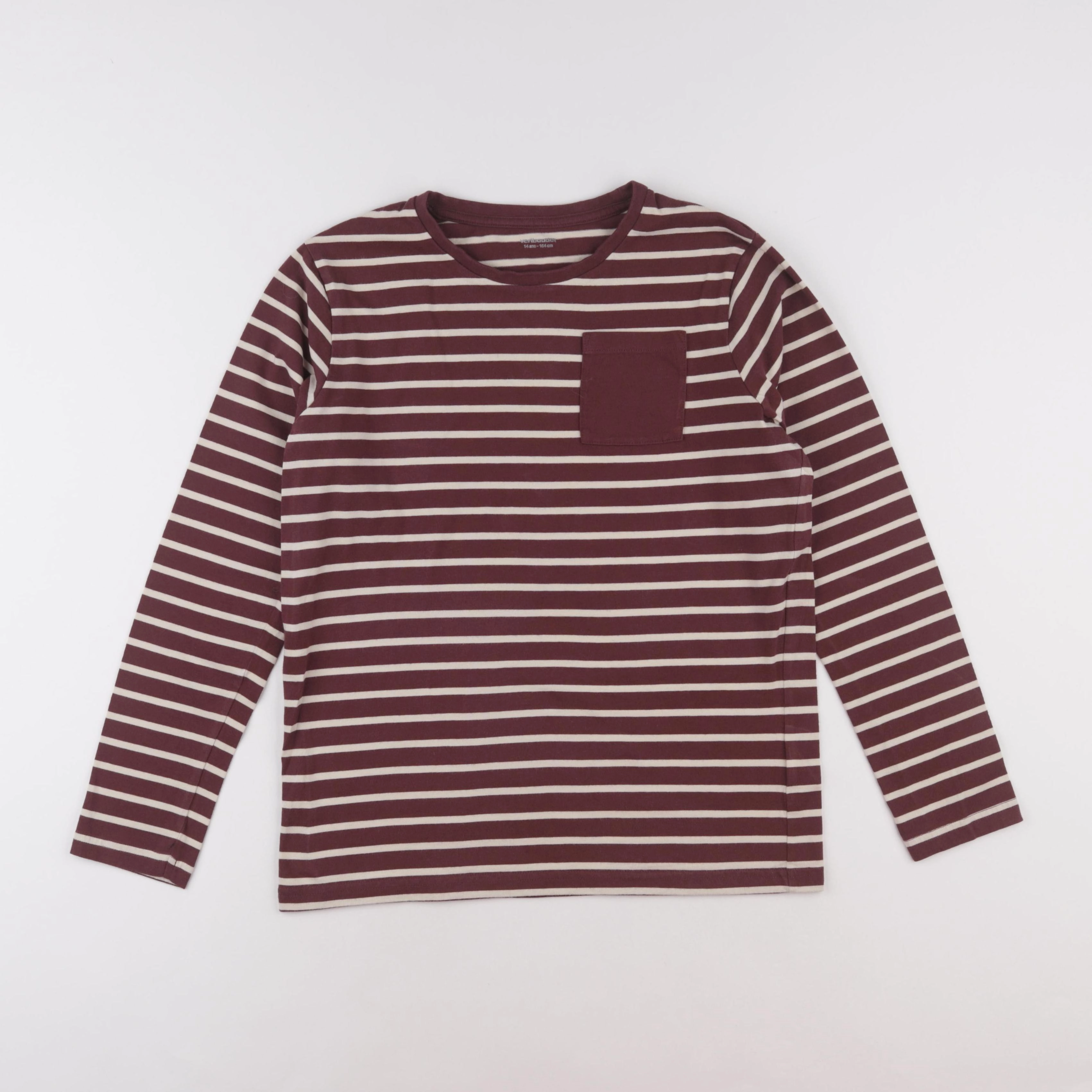 Vertbaudet - tee-shirt beige, rouge - 14 ans