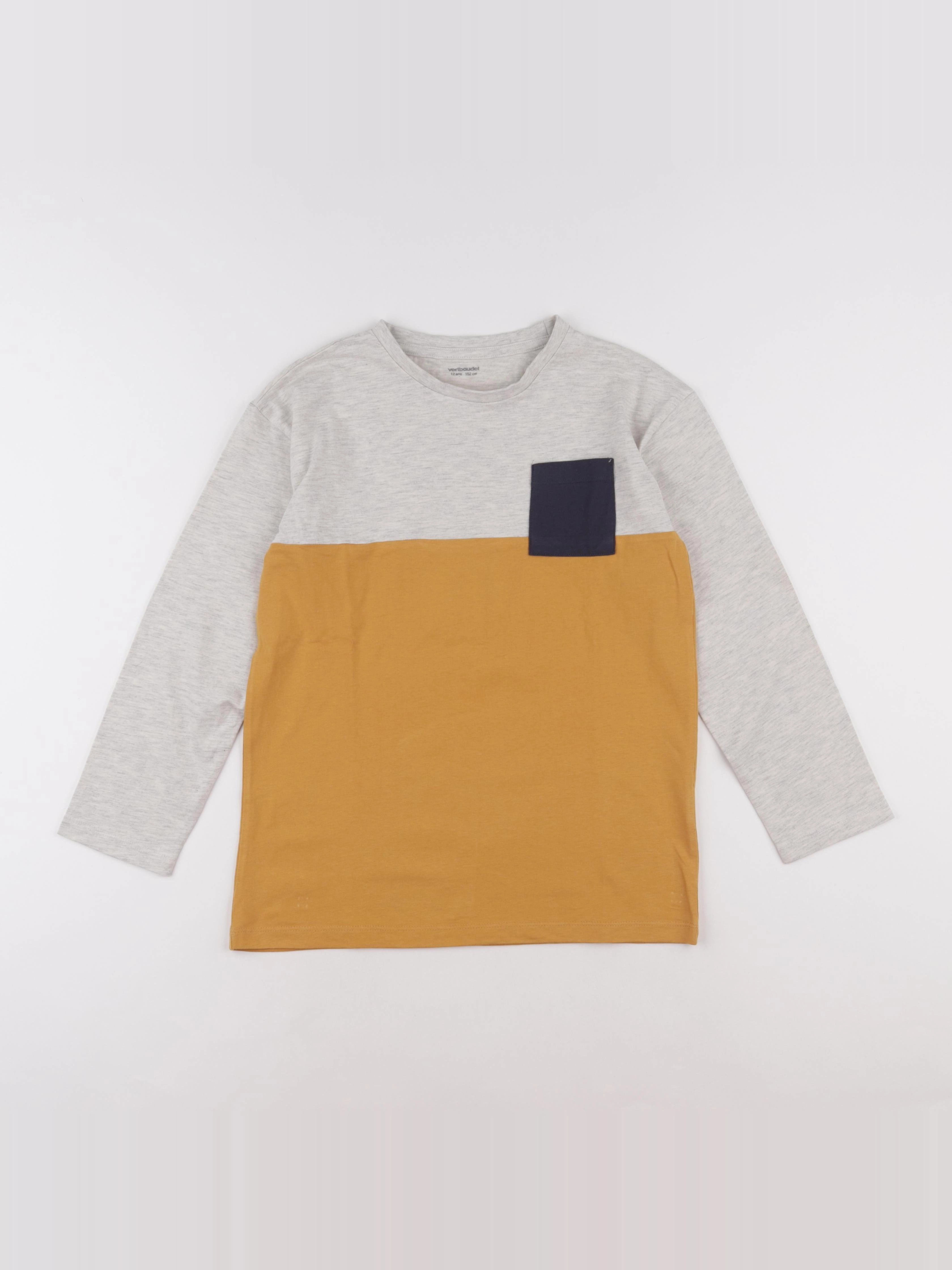 Vertbaudet - tee-shirt gris, jaune - 12 ans