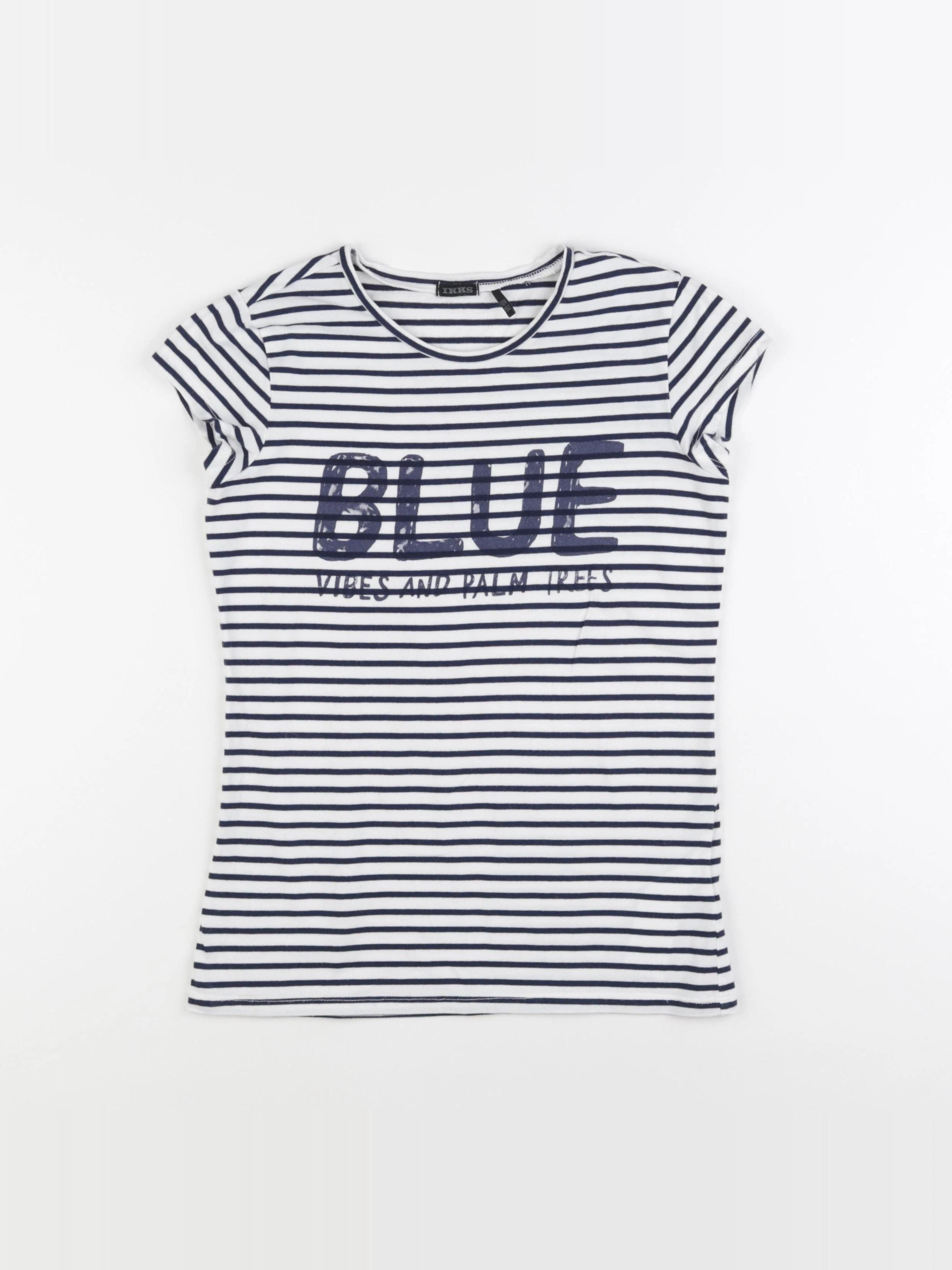 IKKS - tee-shirt blanc, bleu - 12 ans