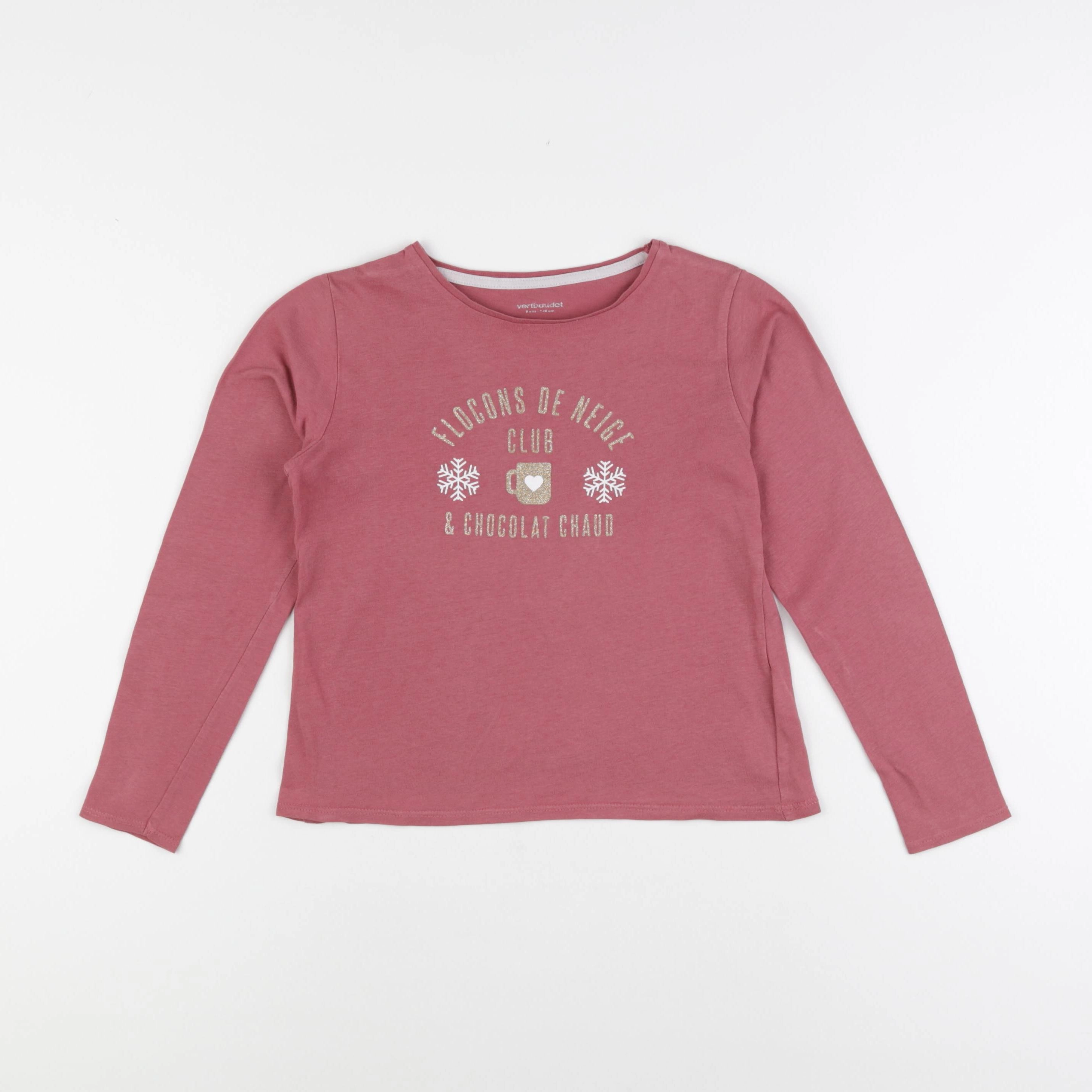Vertbaudet - tee-shirt rose - 8 ans