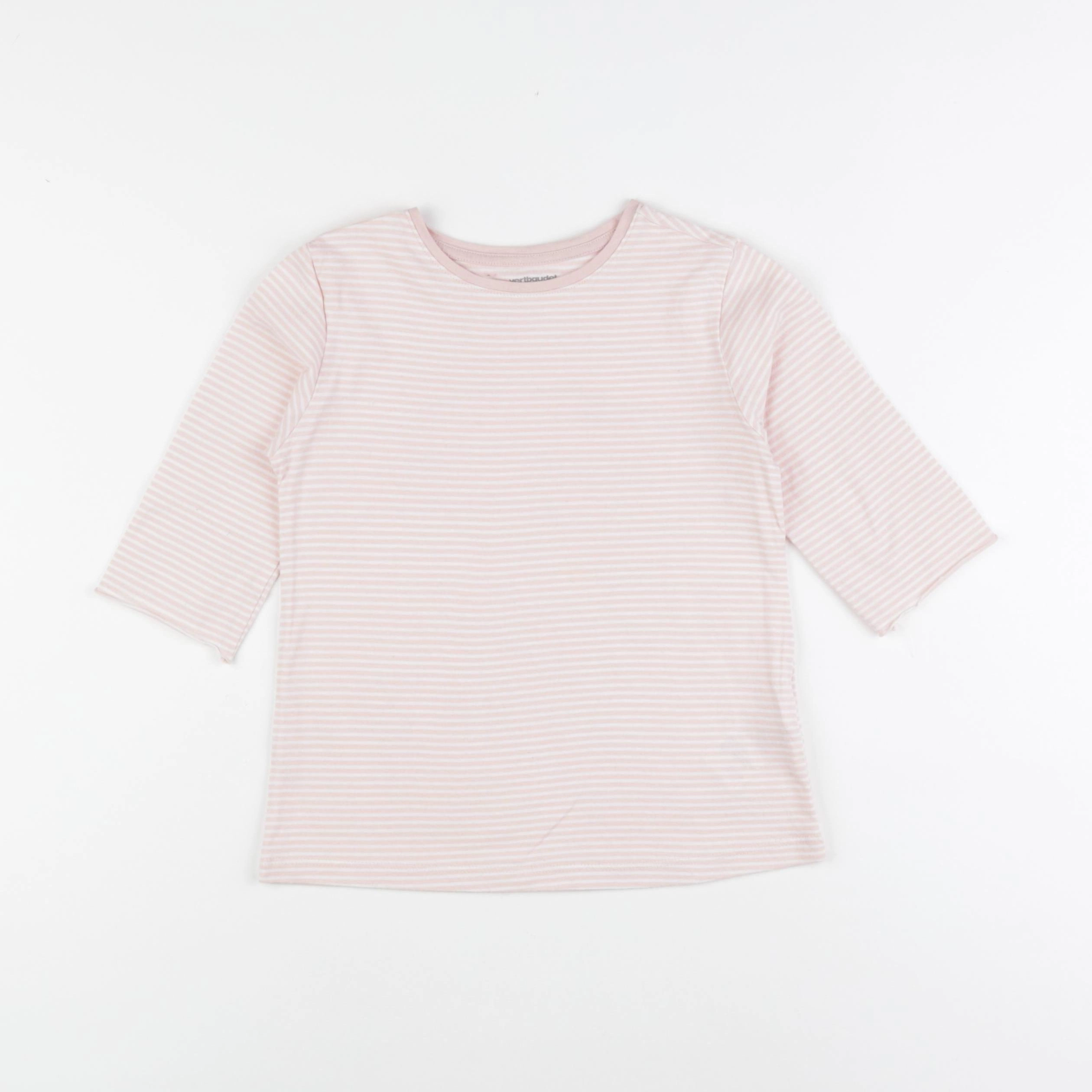 Vertbaudet - tee-shirt blanc, rose - 8 ans