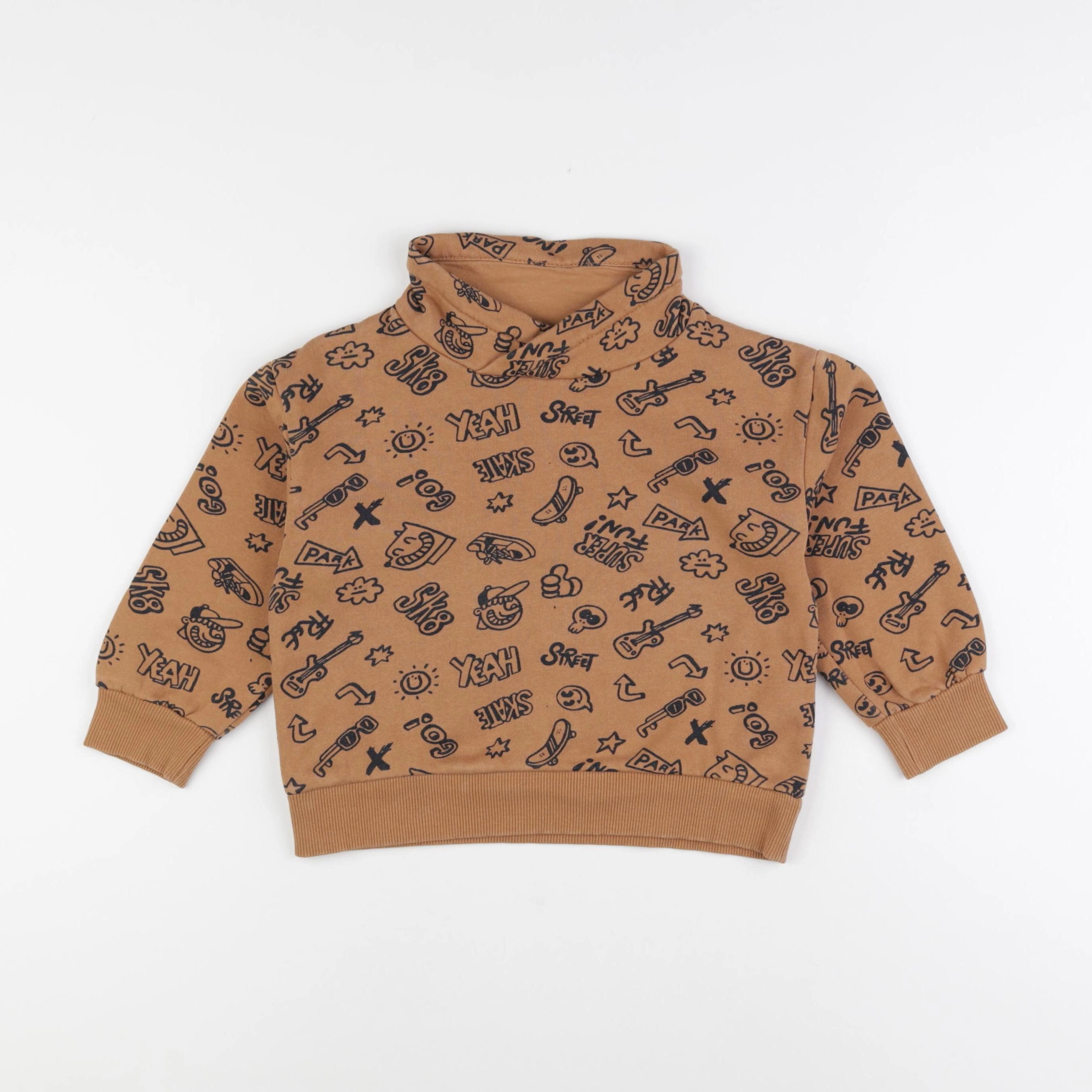 Vertbaudet - sweat marron - 4 ans