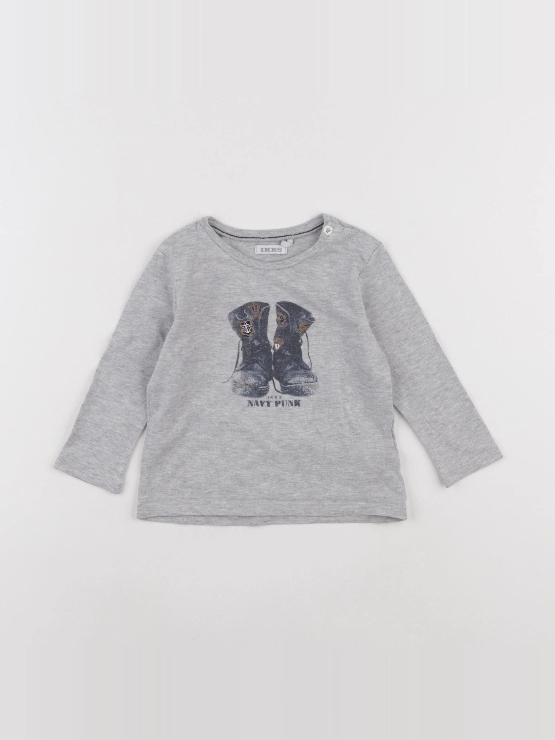 IKKS - tee-shirt gris - 12 mois