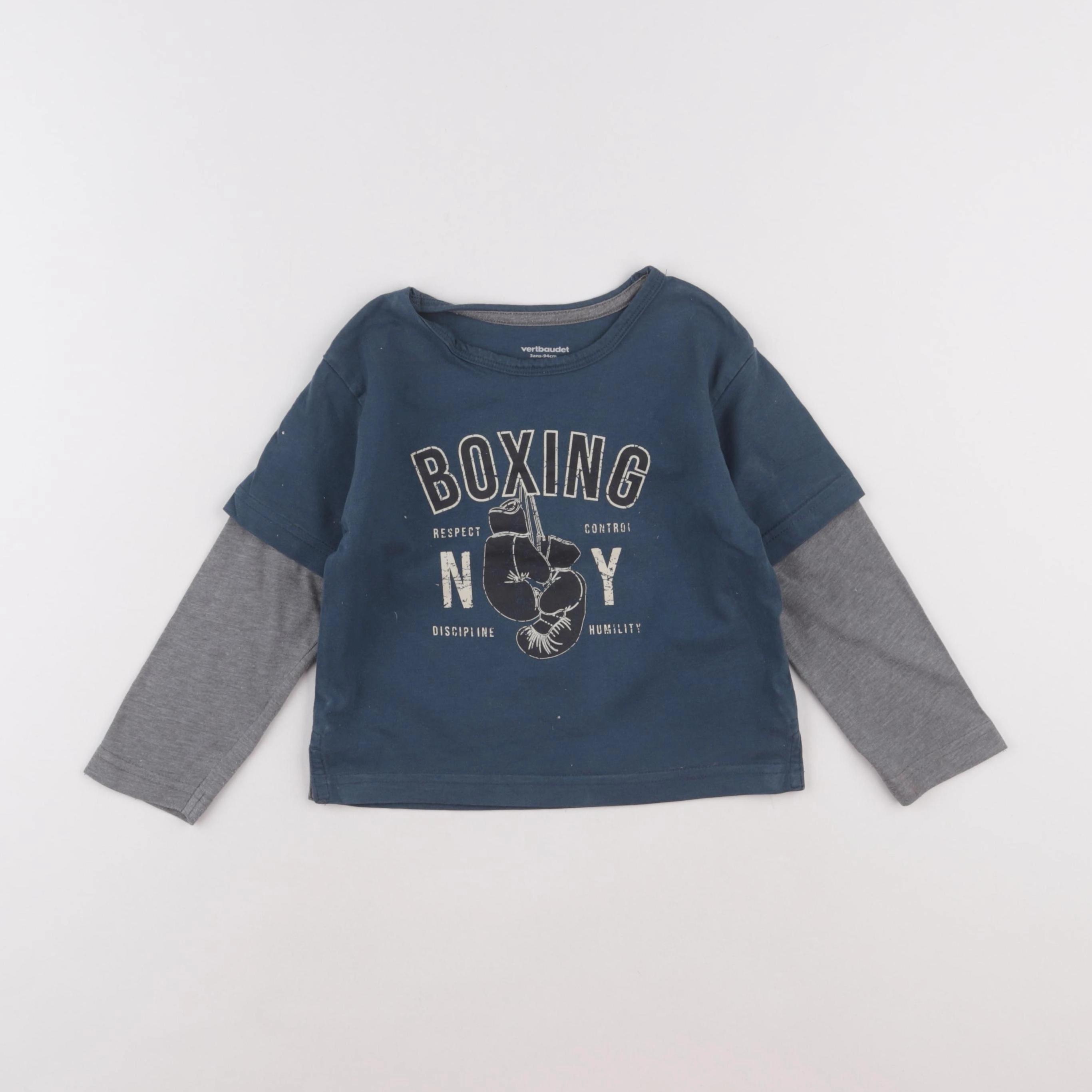 Vertbaudet - tee-shirt bleu - 3 ans