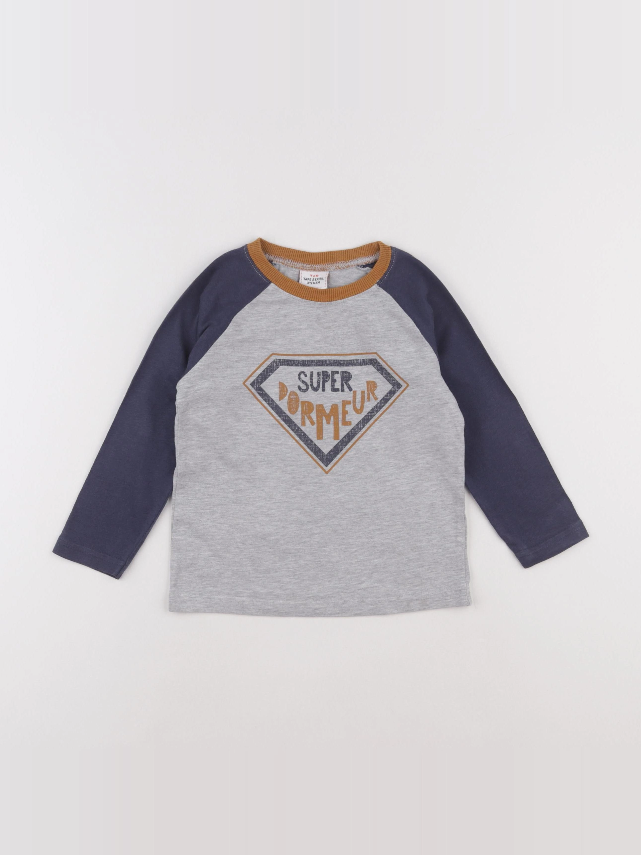 Tape à l'oeil - tee-shirt bleu, gris - 3 ans