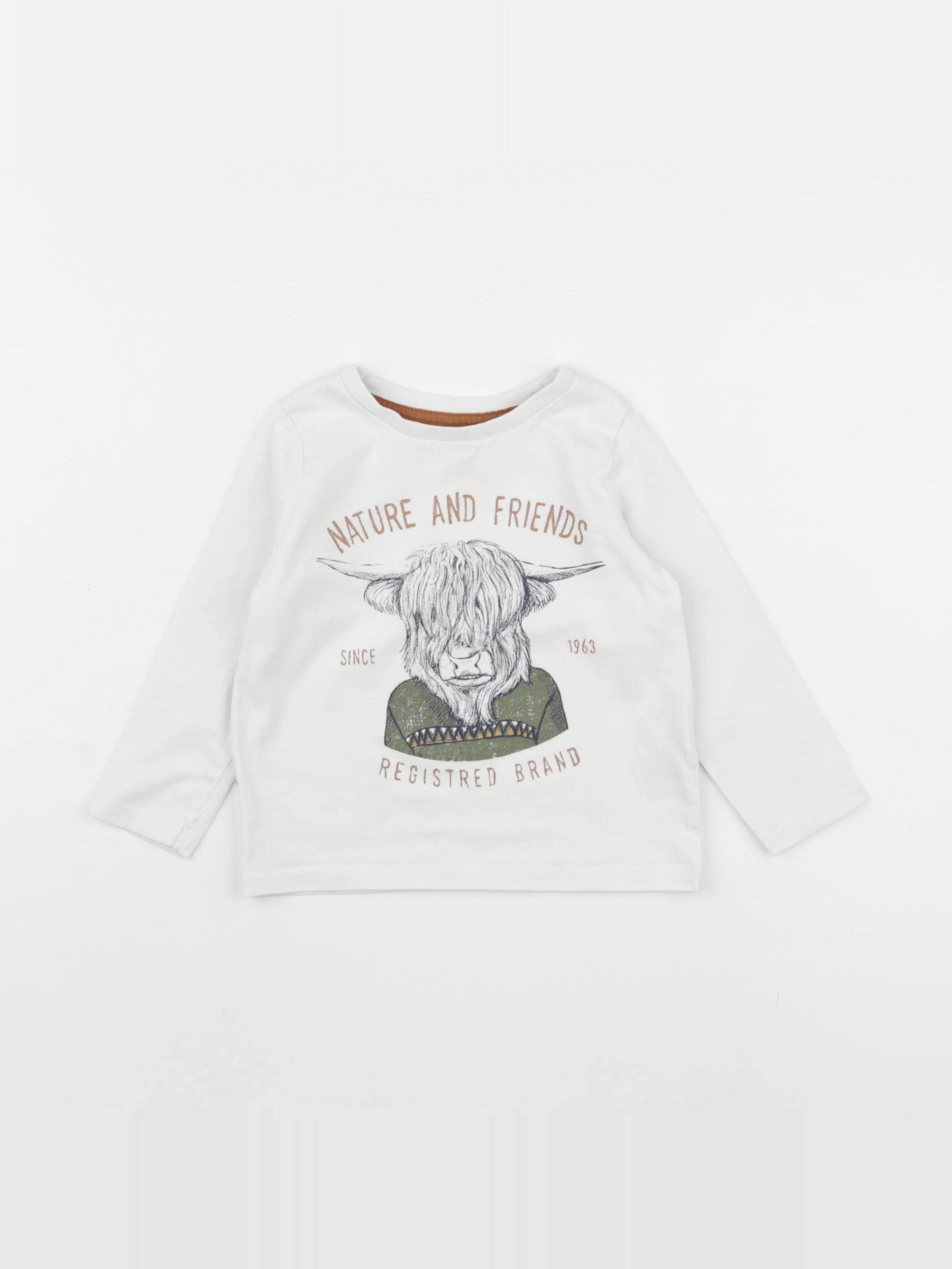 Vertbaudet - tee-shirt blanc - 2 ans