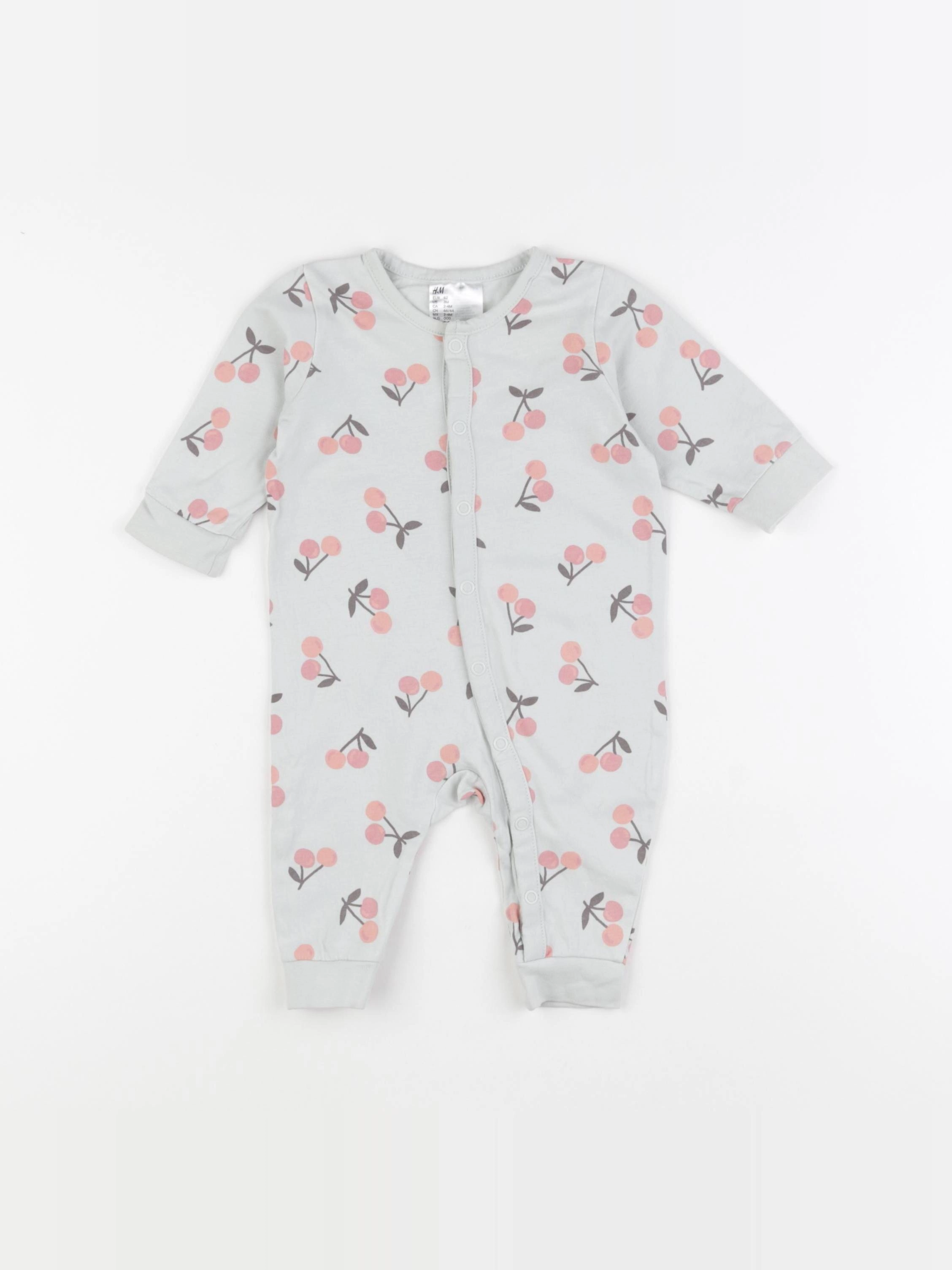 H&M - pyjama coton bleu - 3 mois