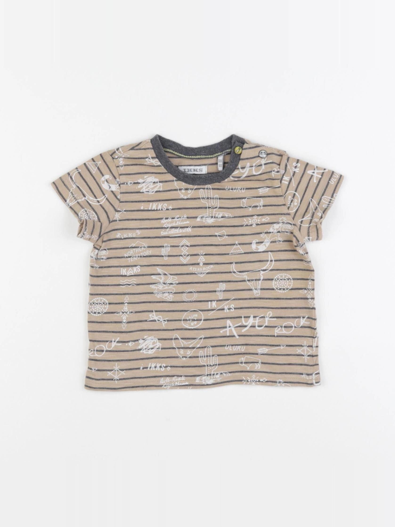 IKKS - tee-shirt beige - 6 mois