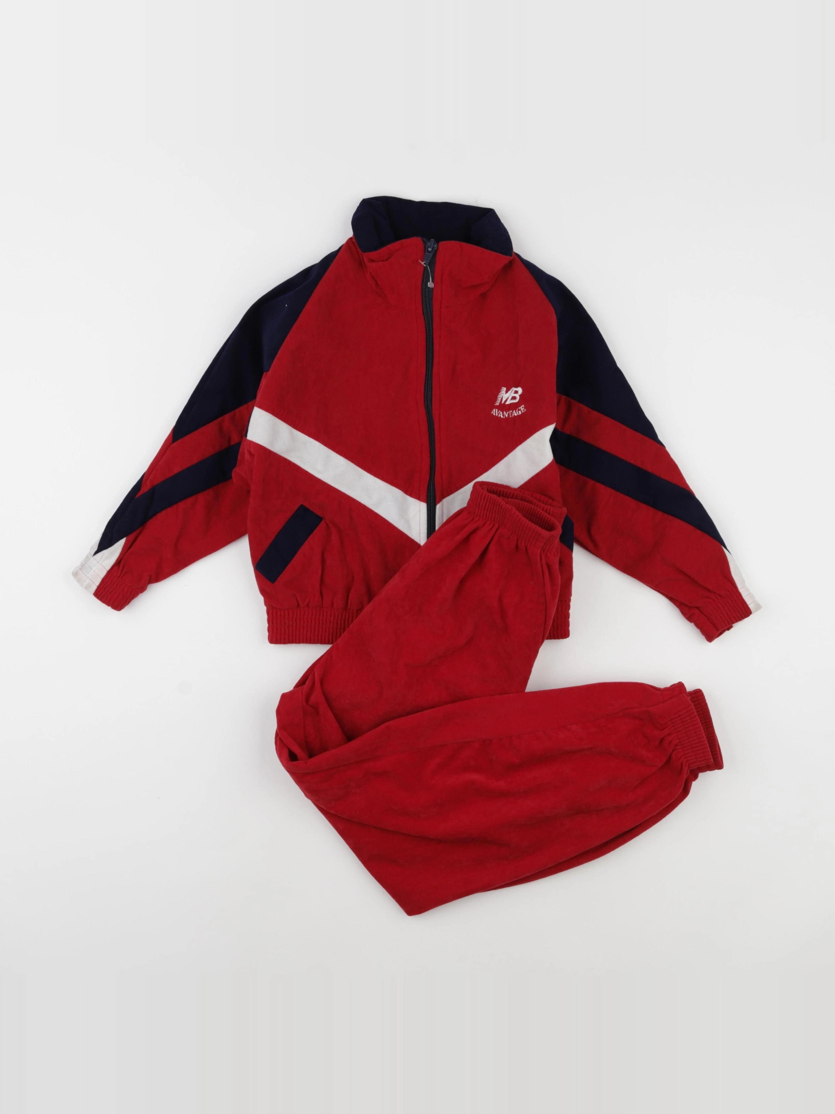 Vintage - ensemble sport velours rouge - 6 ans