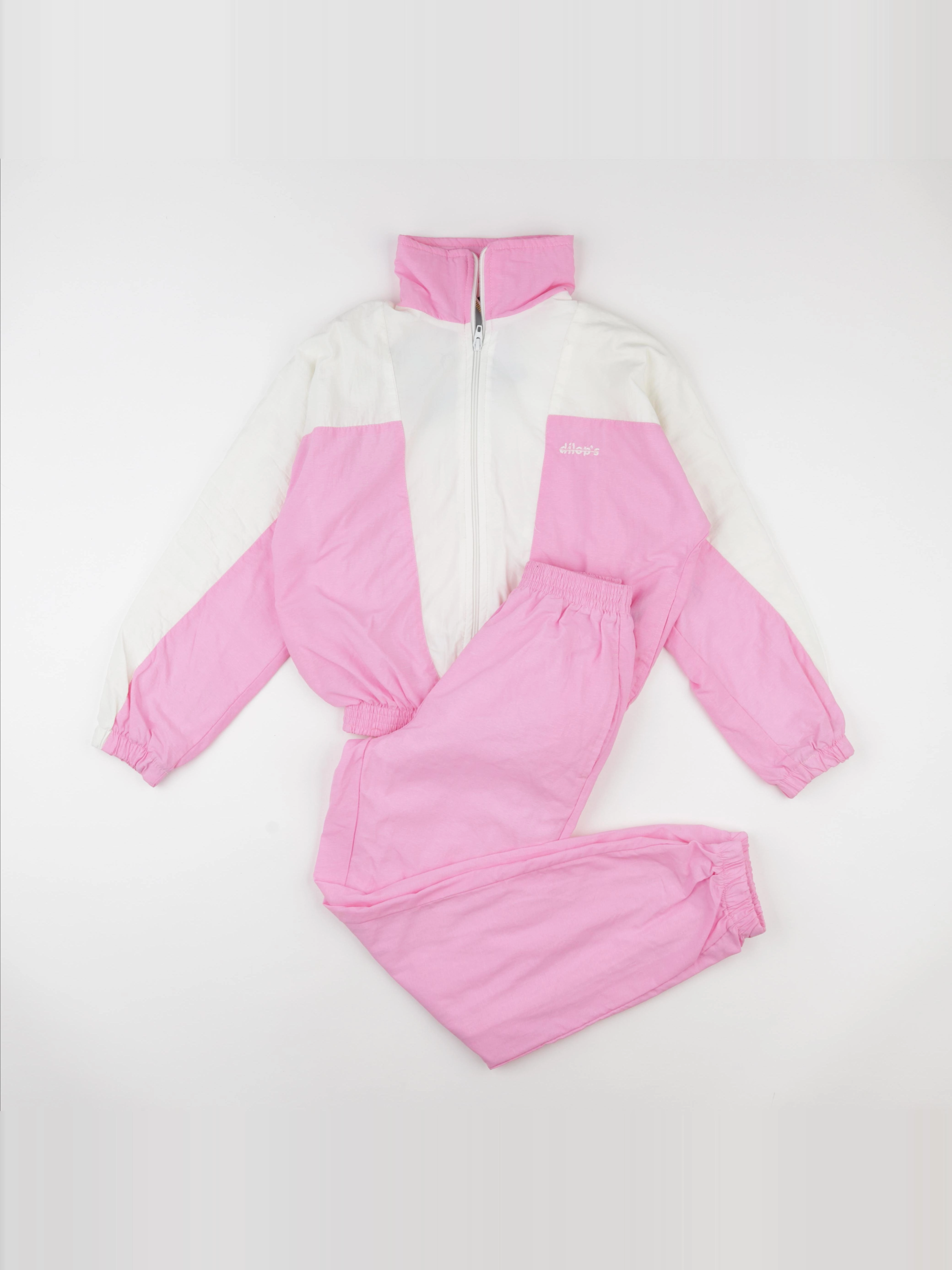 Vintage - ensemble sport rose, blanc - 10 ans