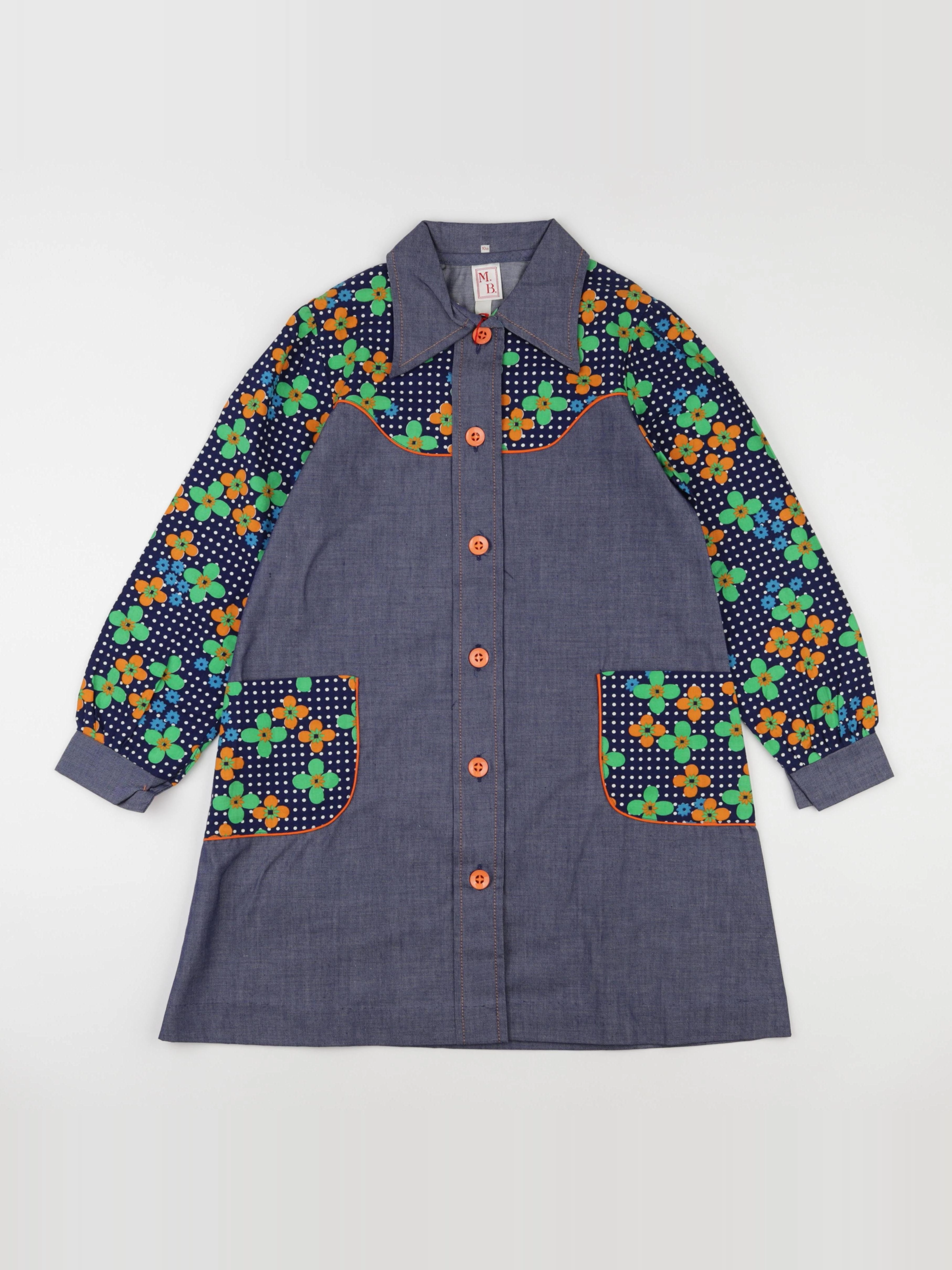 Vintage - robe bleu - 10 ans