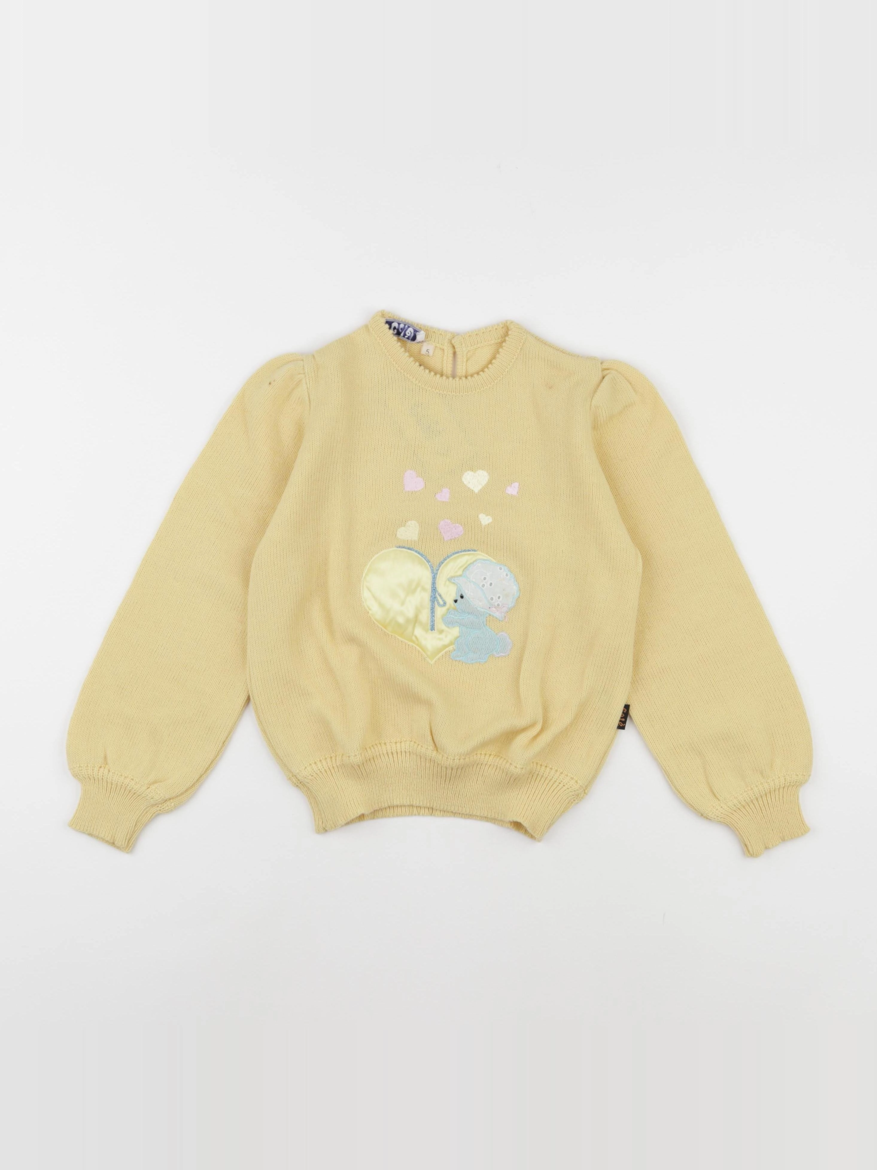 Vintage - pull jaune - 5 ans