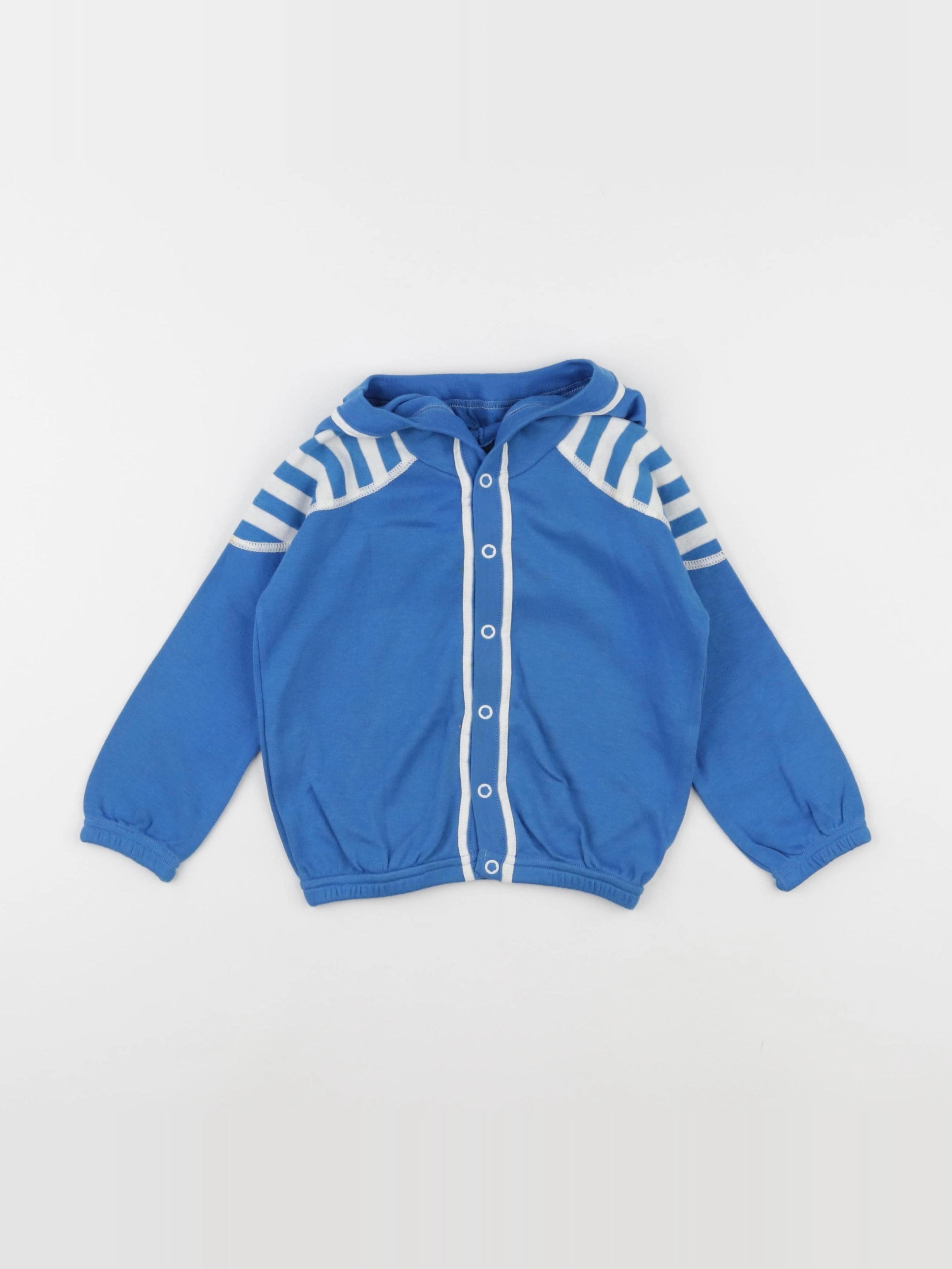Vintage - gilet blanc, bleu - 4 ans