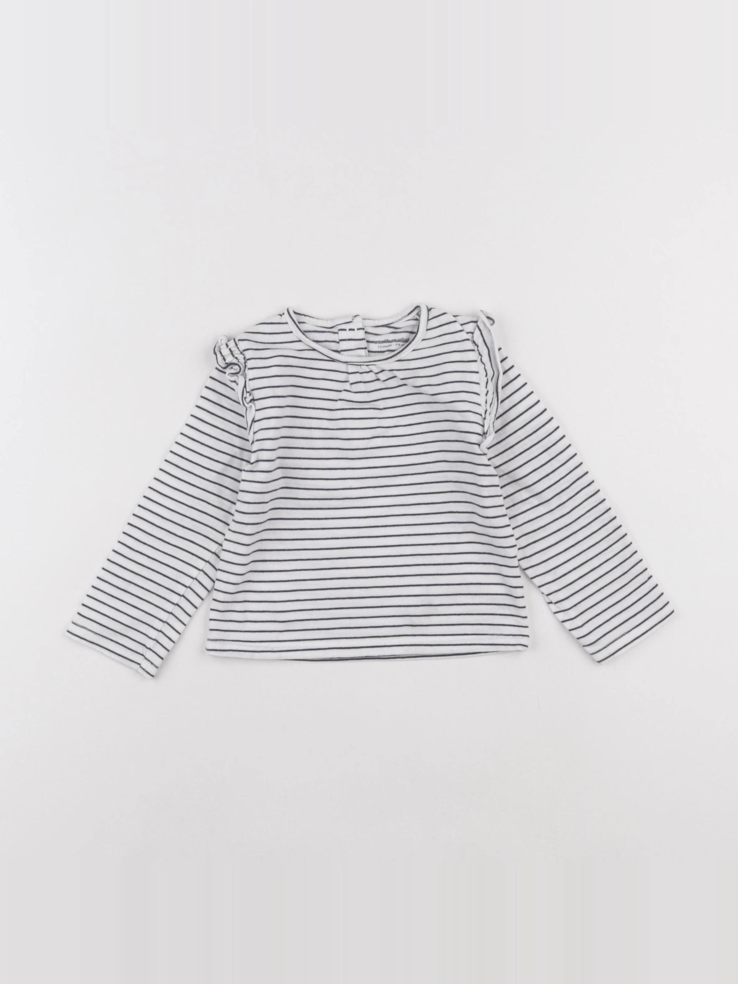 Vertbaudet - tee-shirt bleu - 12 mois