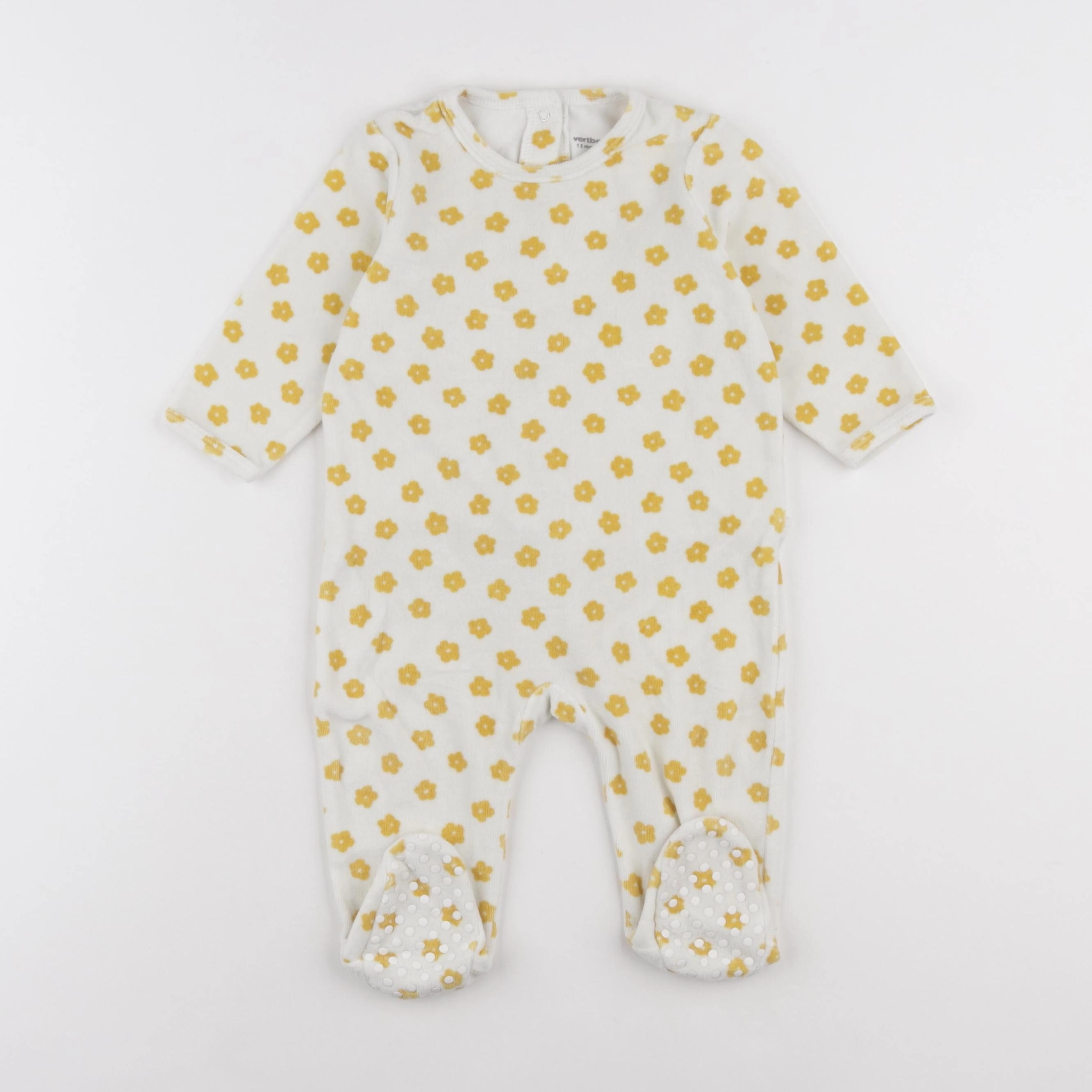 Vertbaudet - pyjama velours jaune - 12 mois