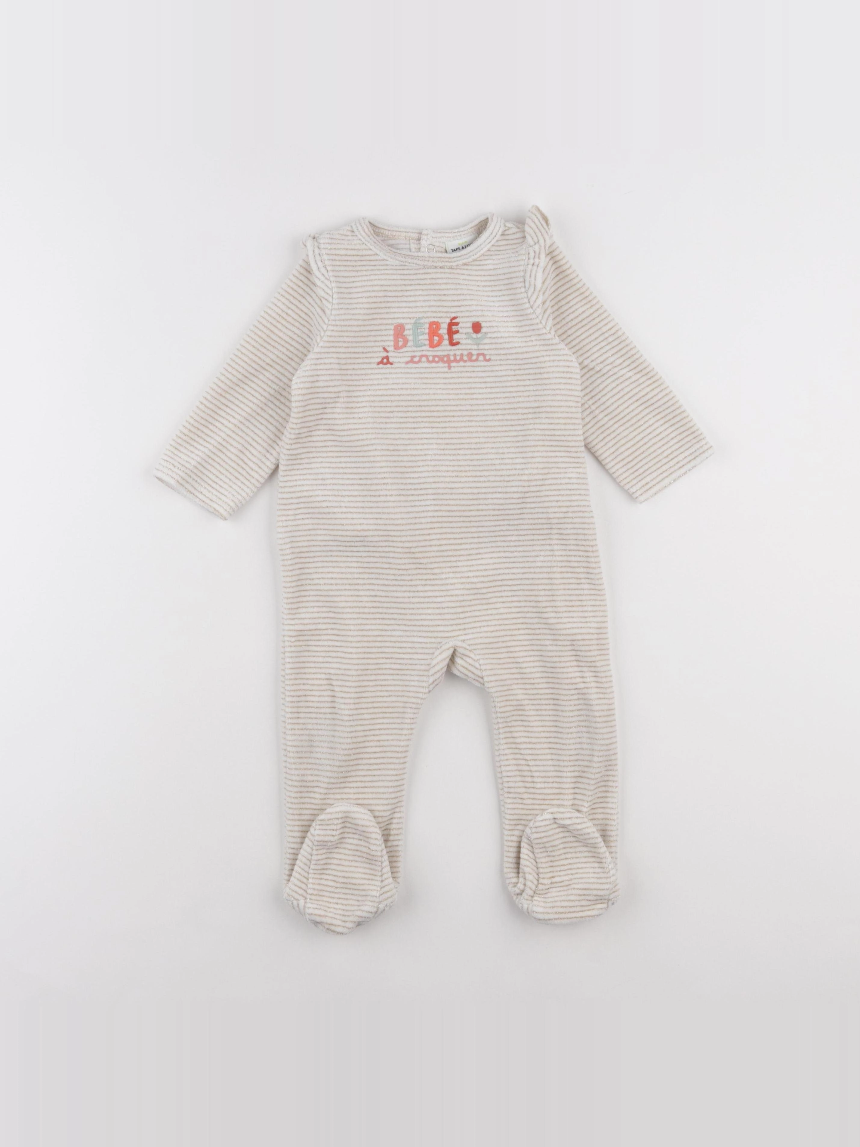Tape à l'oeil - pyjama velours multicolore - 12 mois