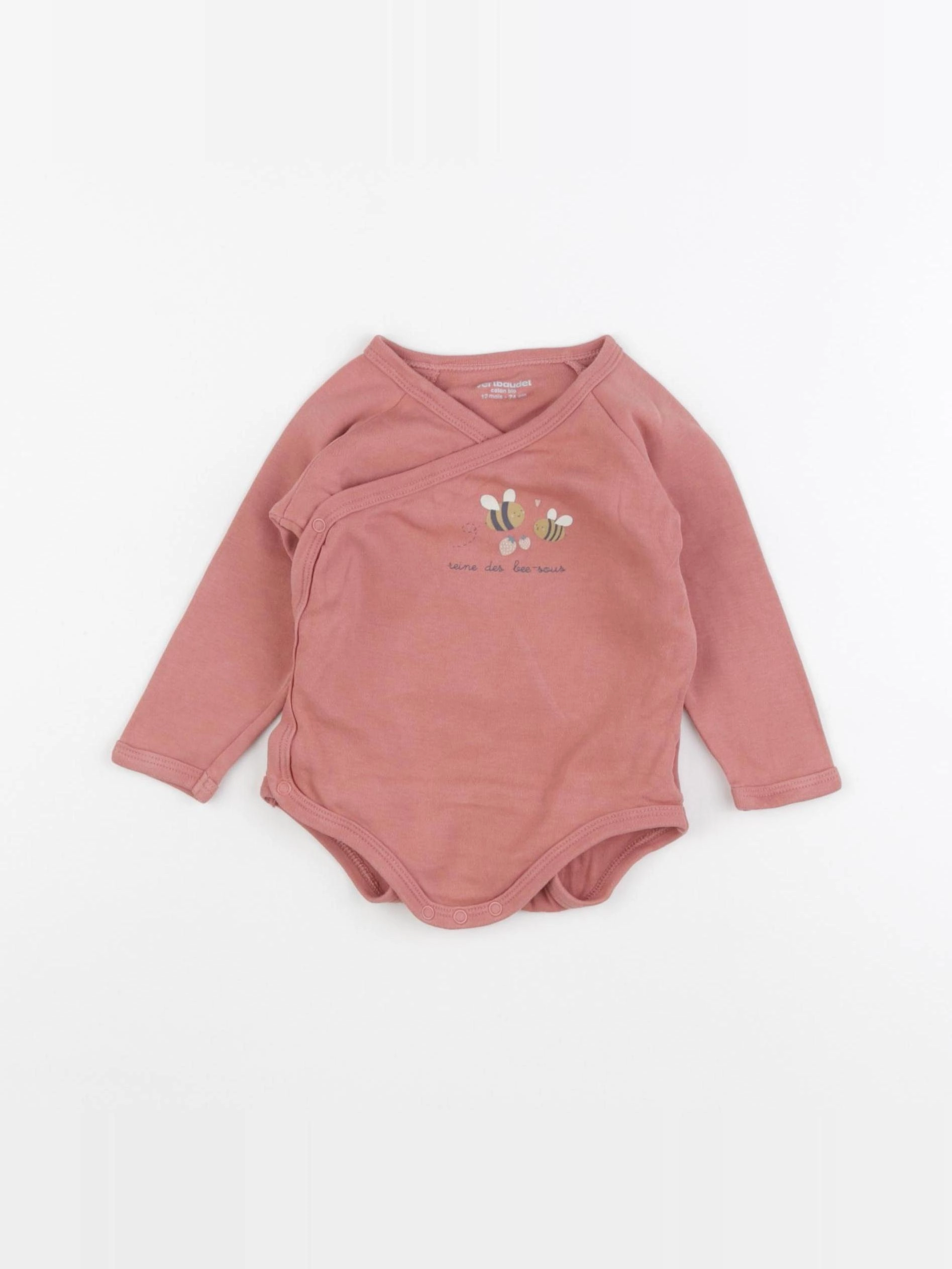 Vertbaudet - body rose - 12 mois