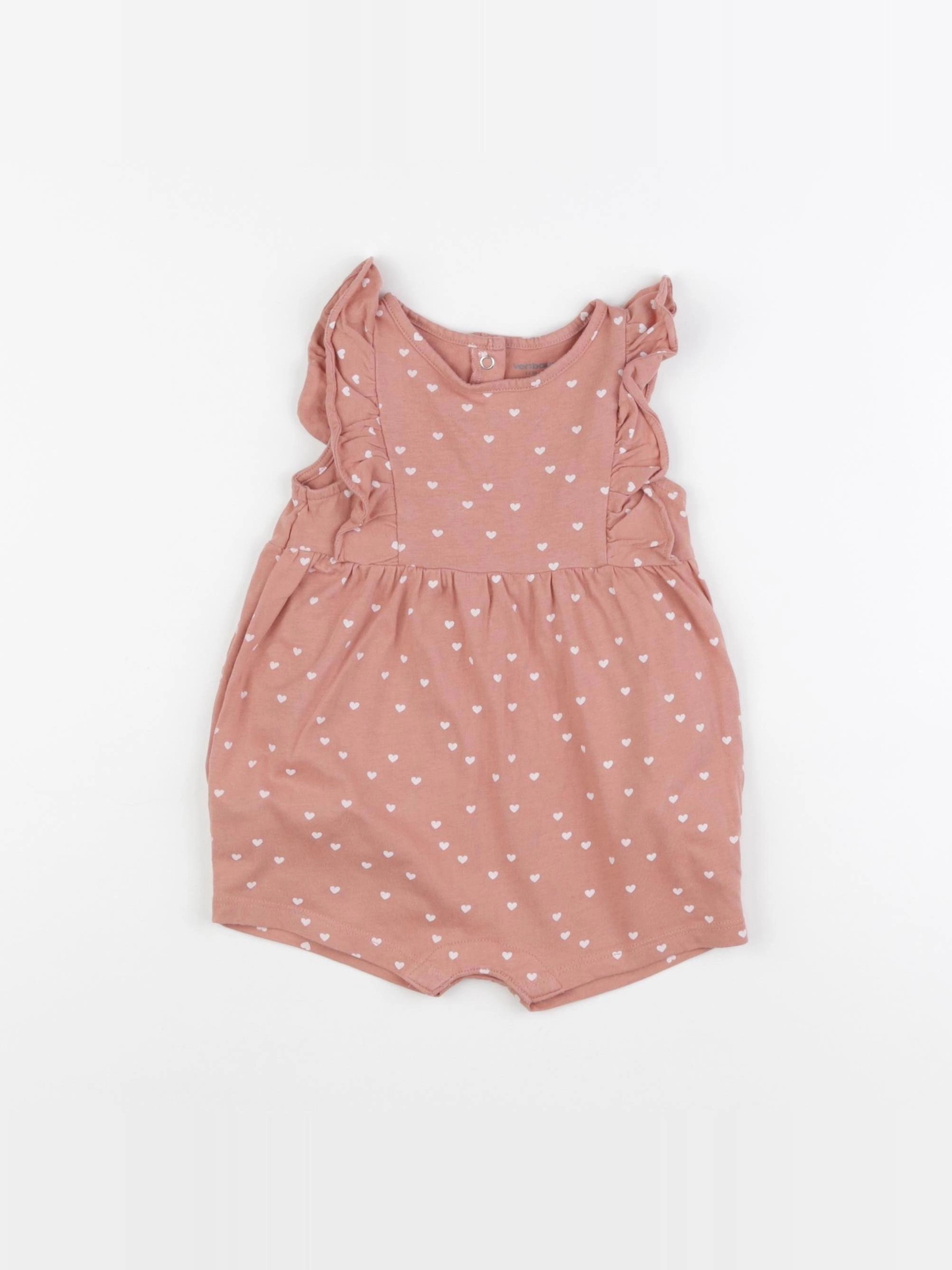 Vertbaudet - combinaison rose - 12 mois