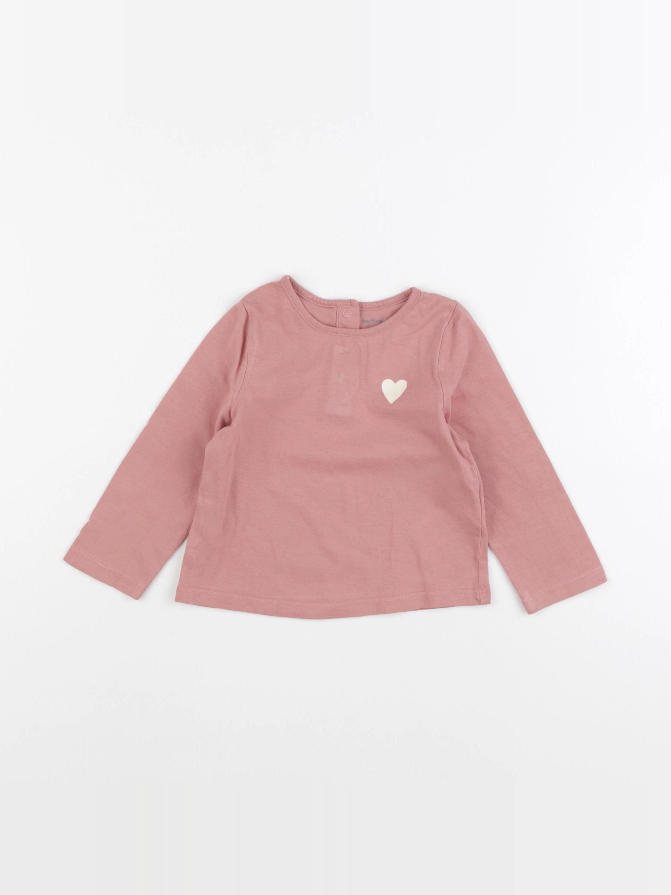 Vertbaudet - tee-shirt rose - 12 mois