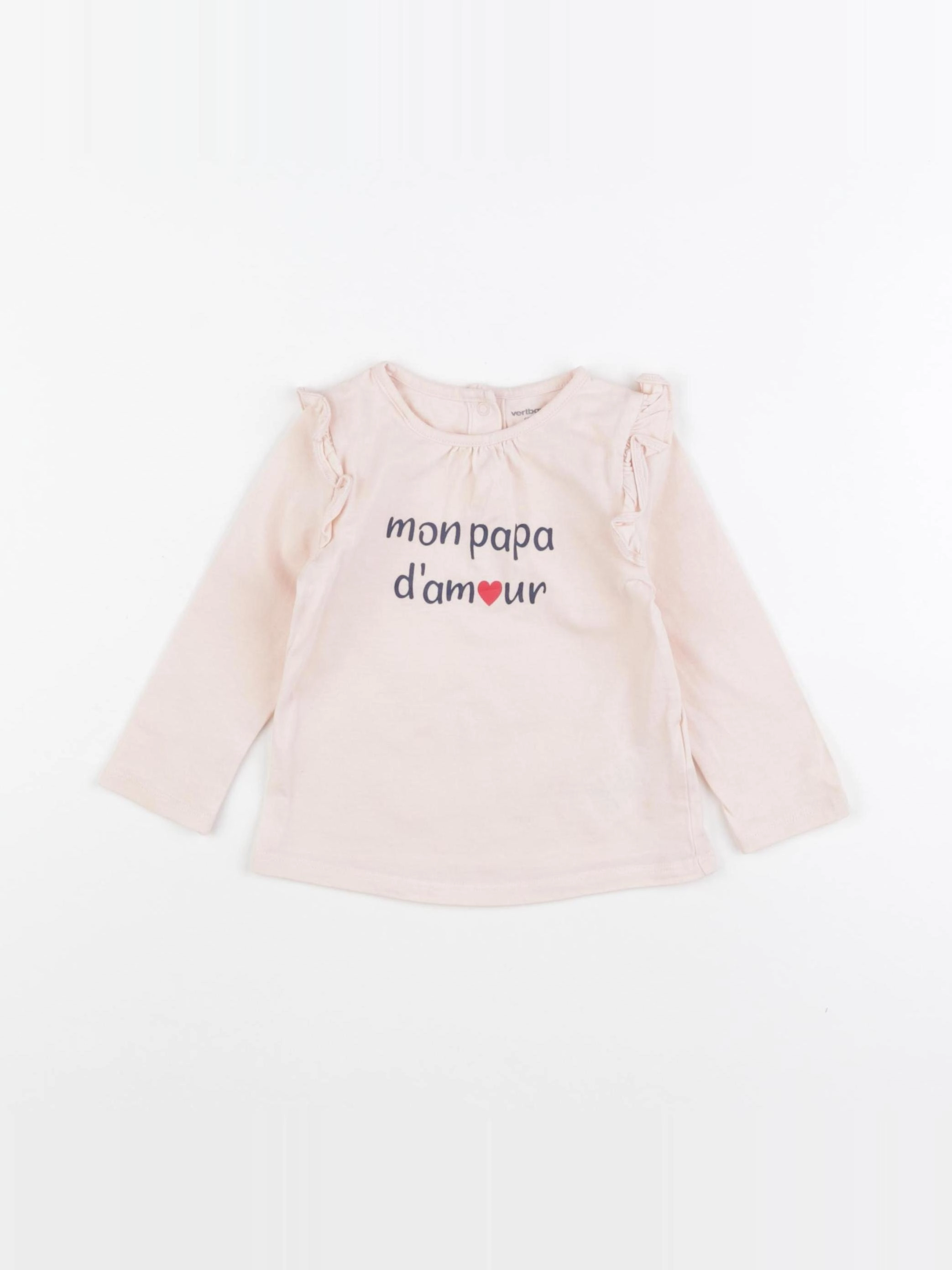 Vertbaudet - tee-shirt rose - 12 mois