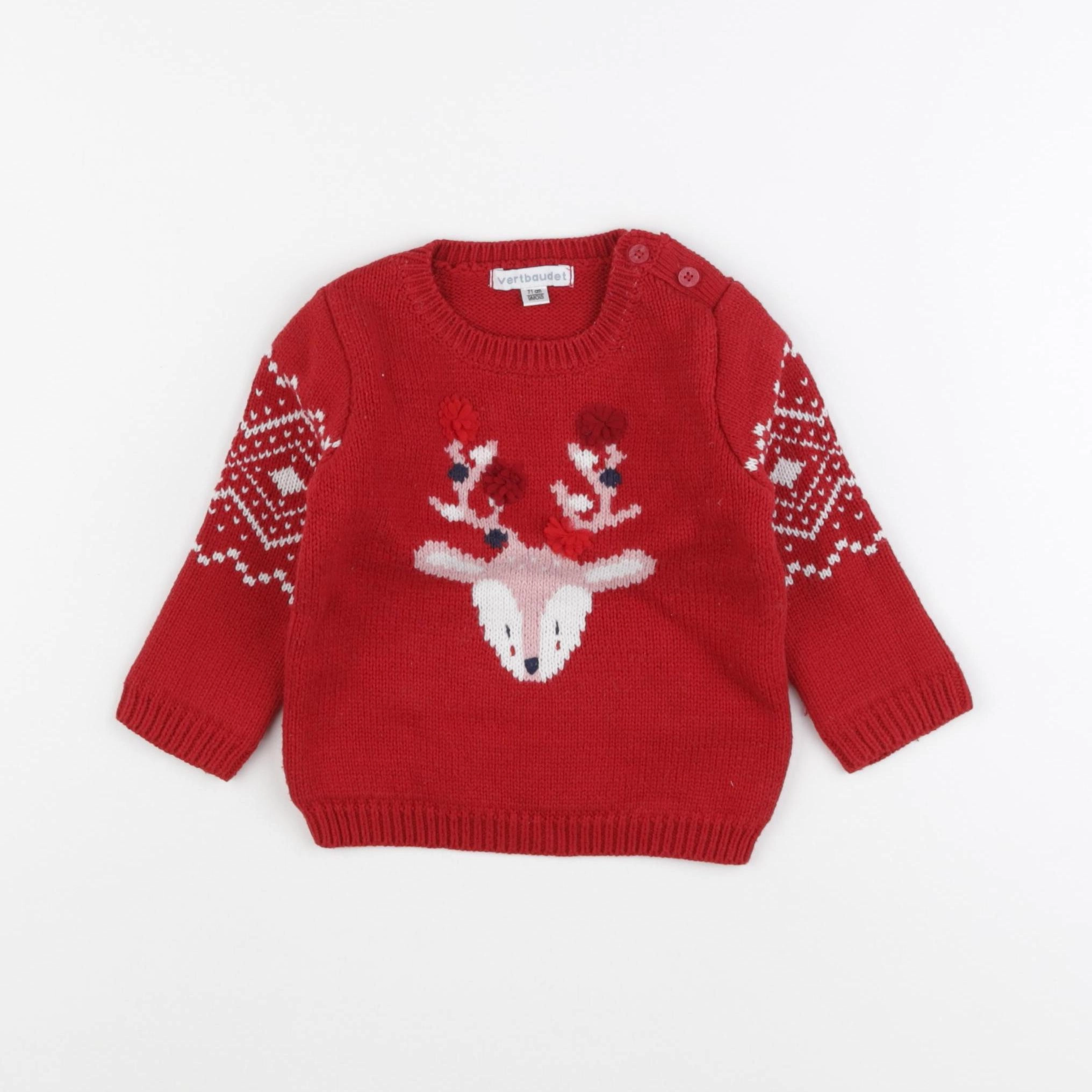 Vertbaudet - pull multicolore - 9 mois