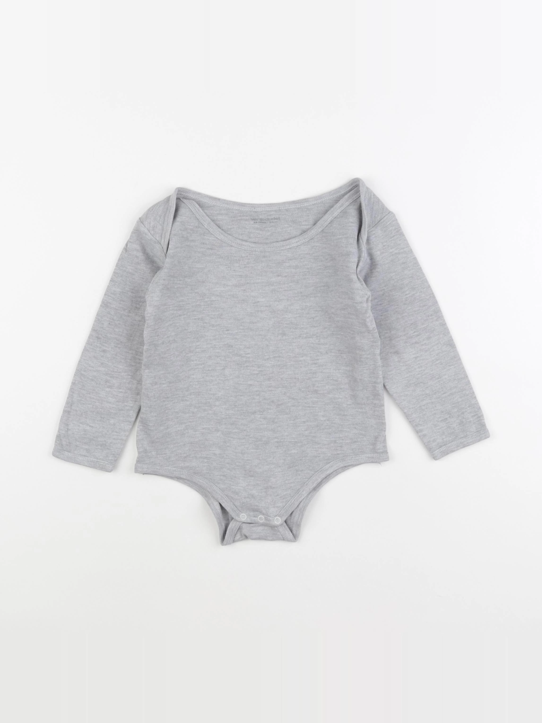 Vertbaudet - body gris - 3/6 mois
