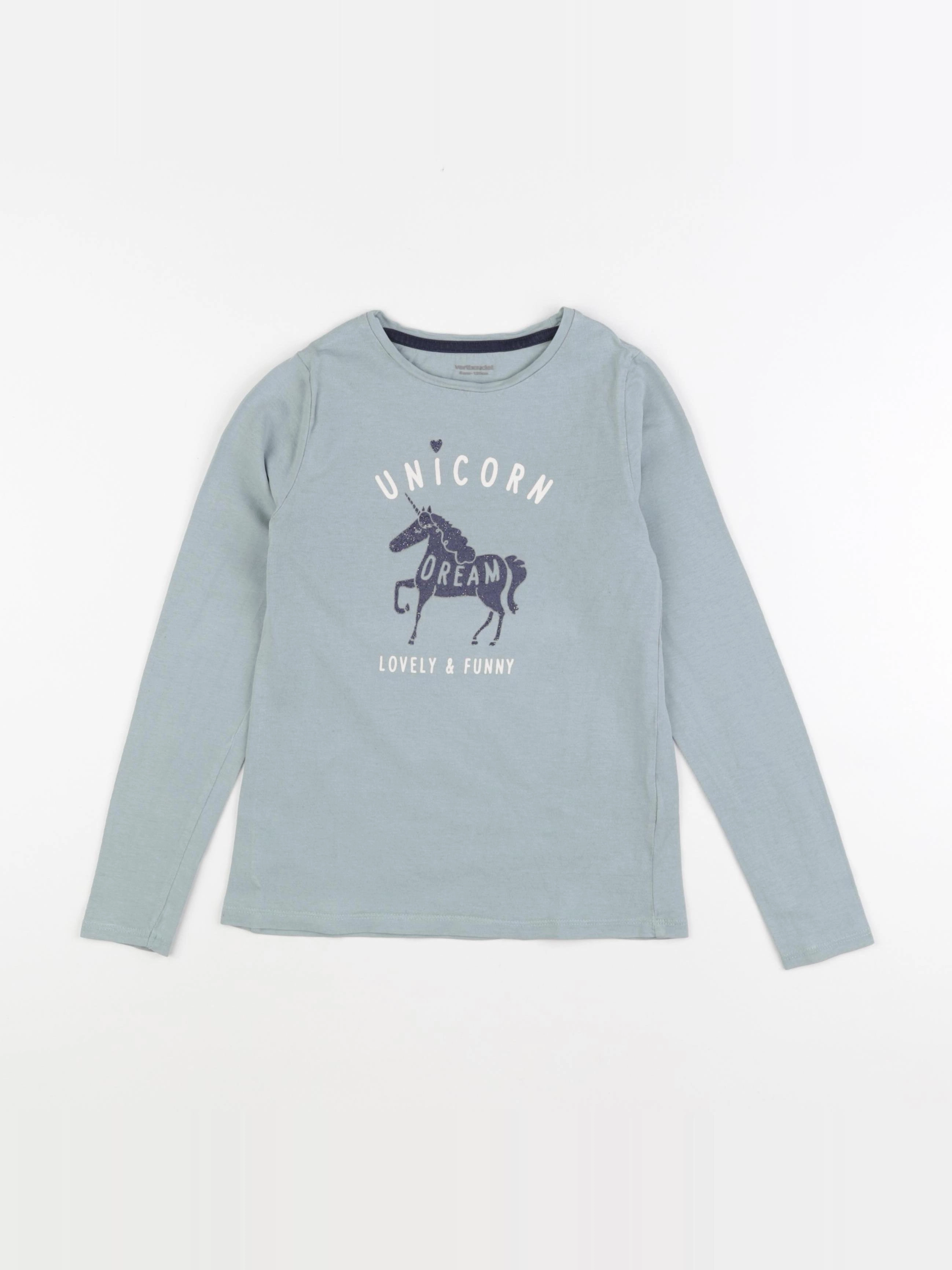 Vertbaudet - tee-shirt bleu - 8 ans