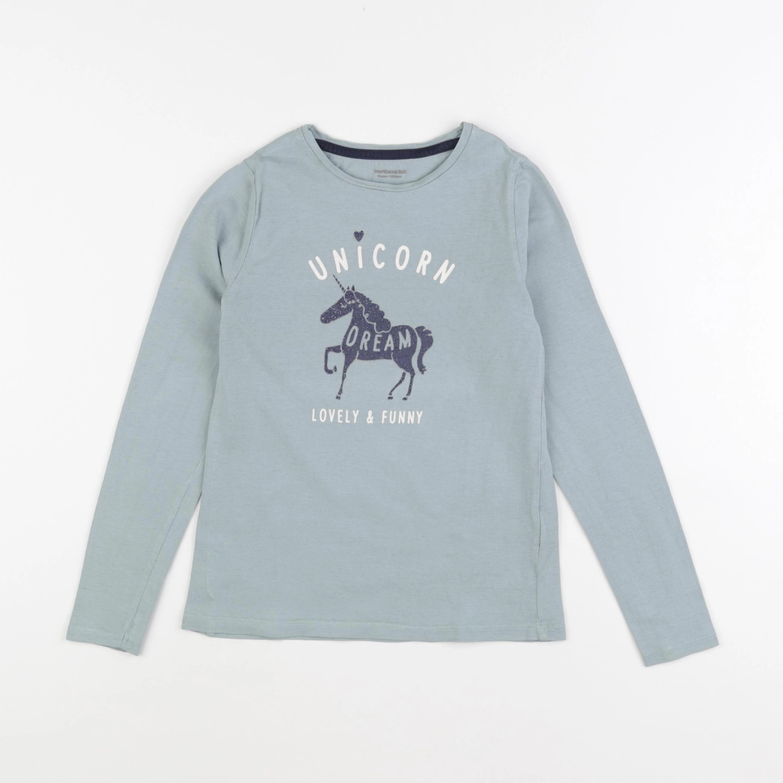 Vertbaudet - tee-shirt bleu - 8 ans