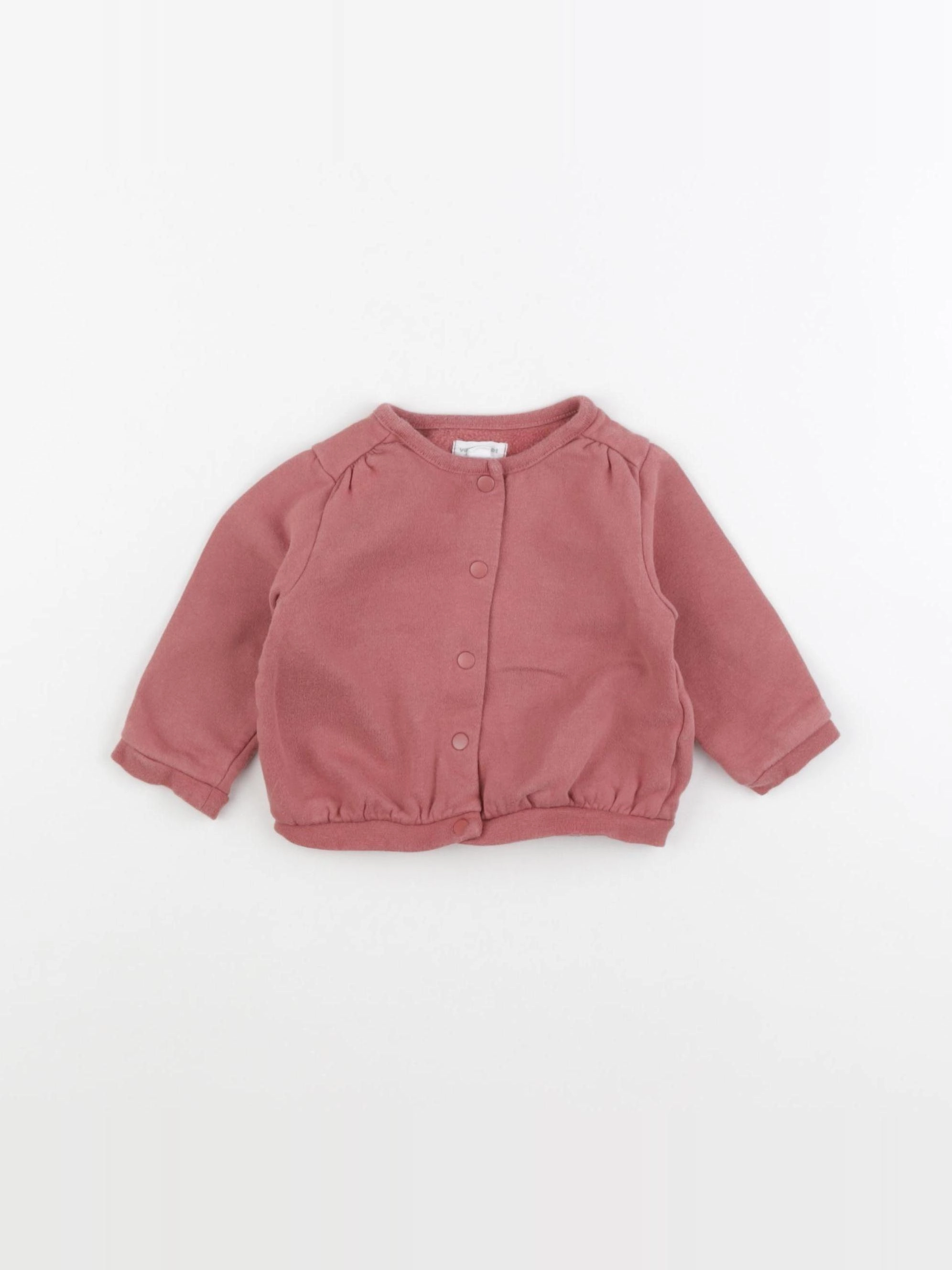 Vertbaudet - sweat rose - 9 mois