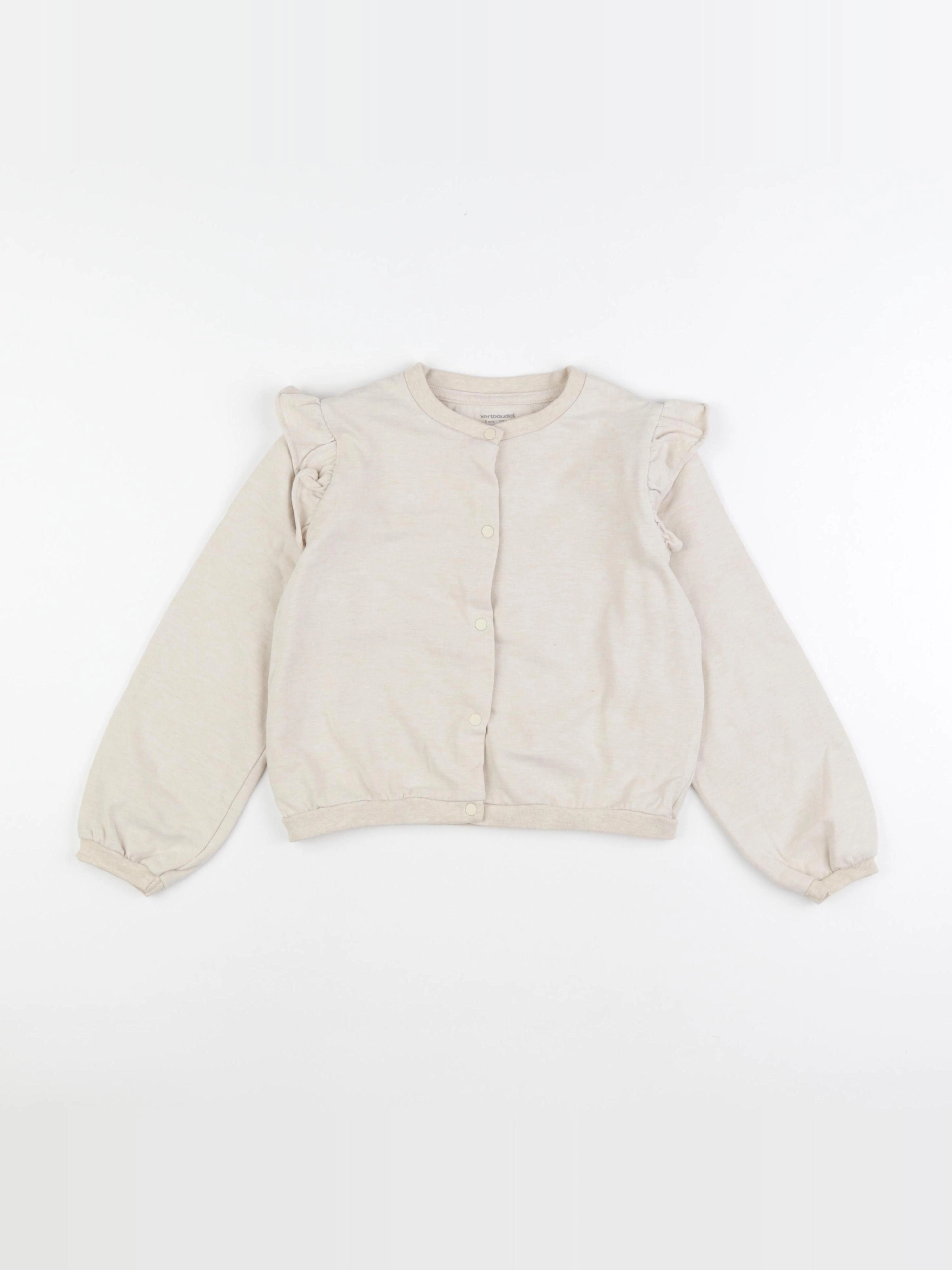 Vertbaudet - sweat beige - 8 ans