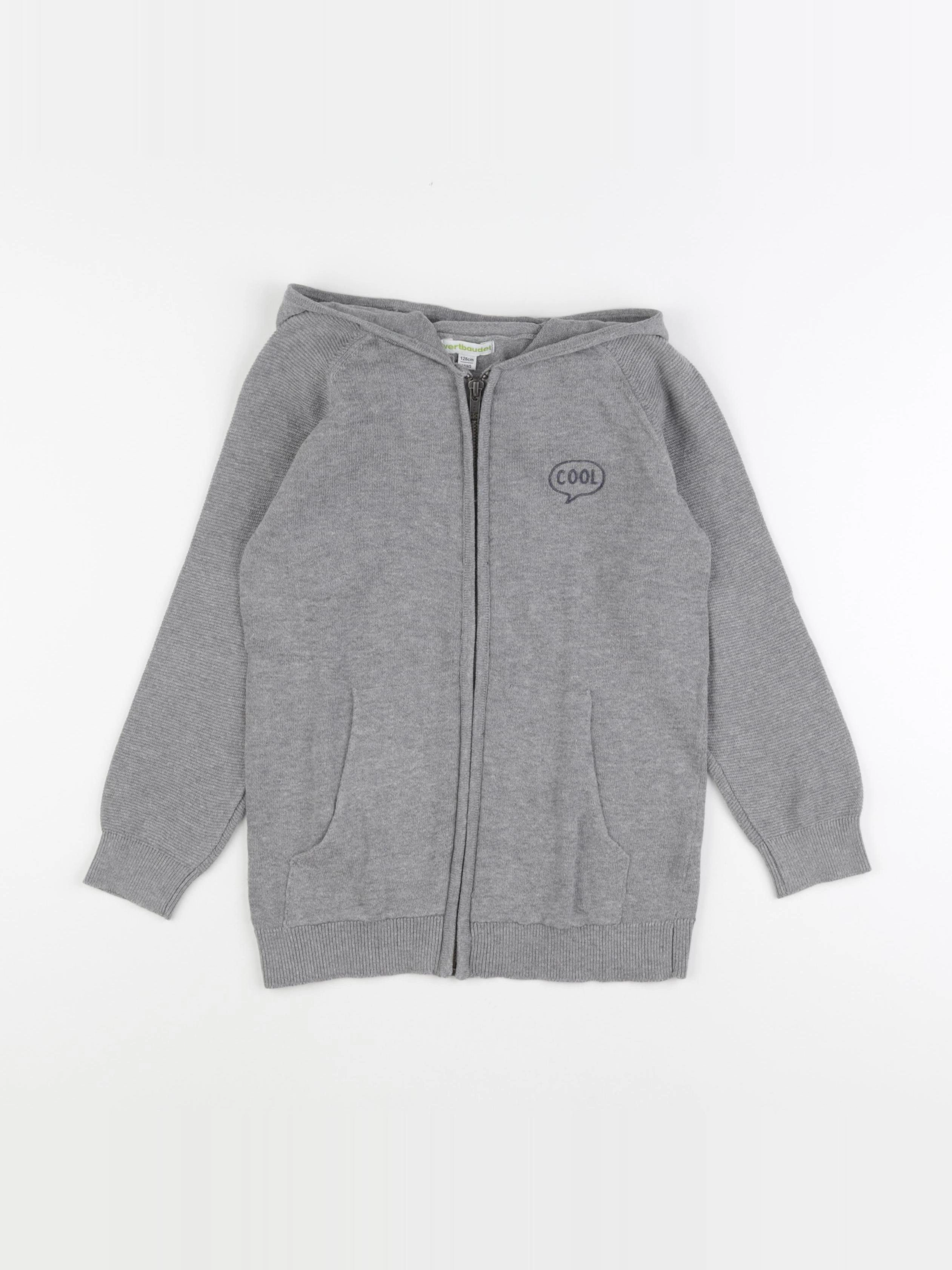 Vertbaudet - pull gris - 8 ans