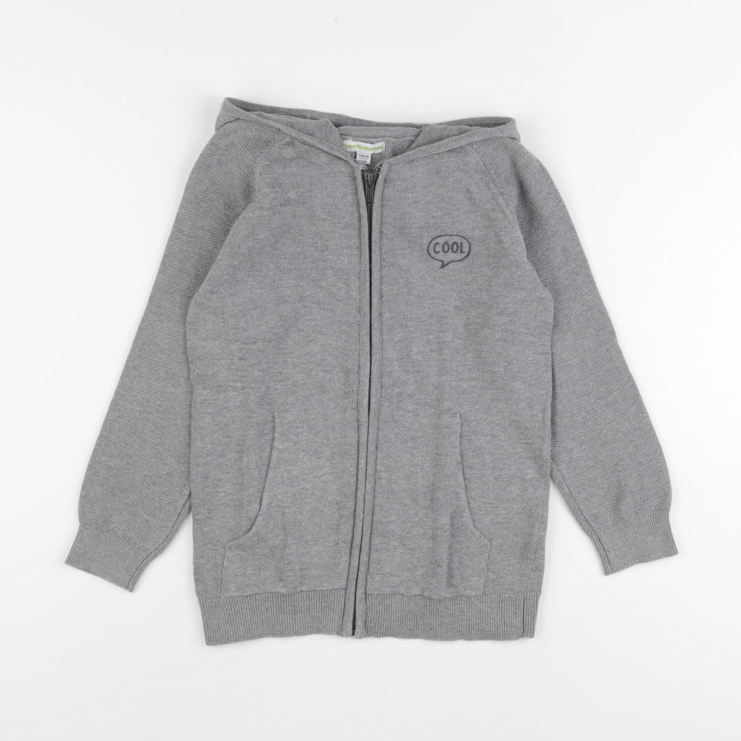 Vertbaudet - pull gris - 8 ans