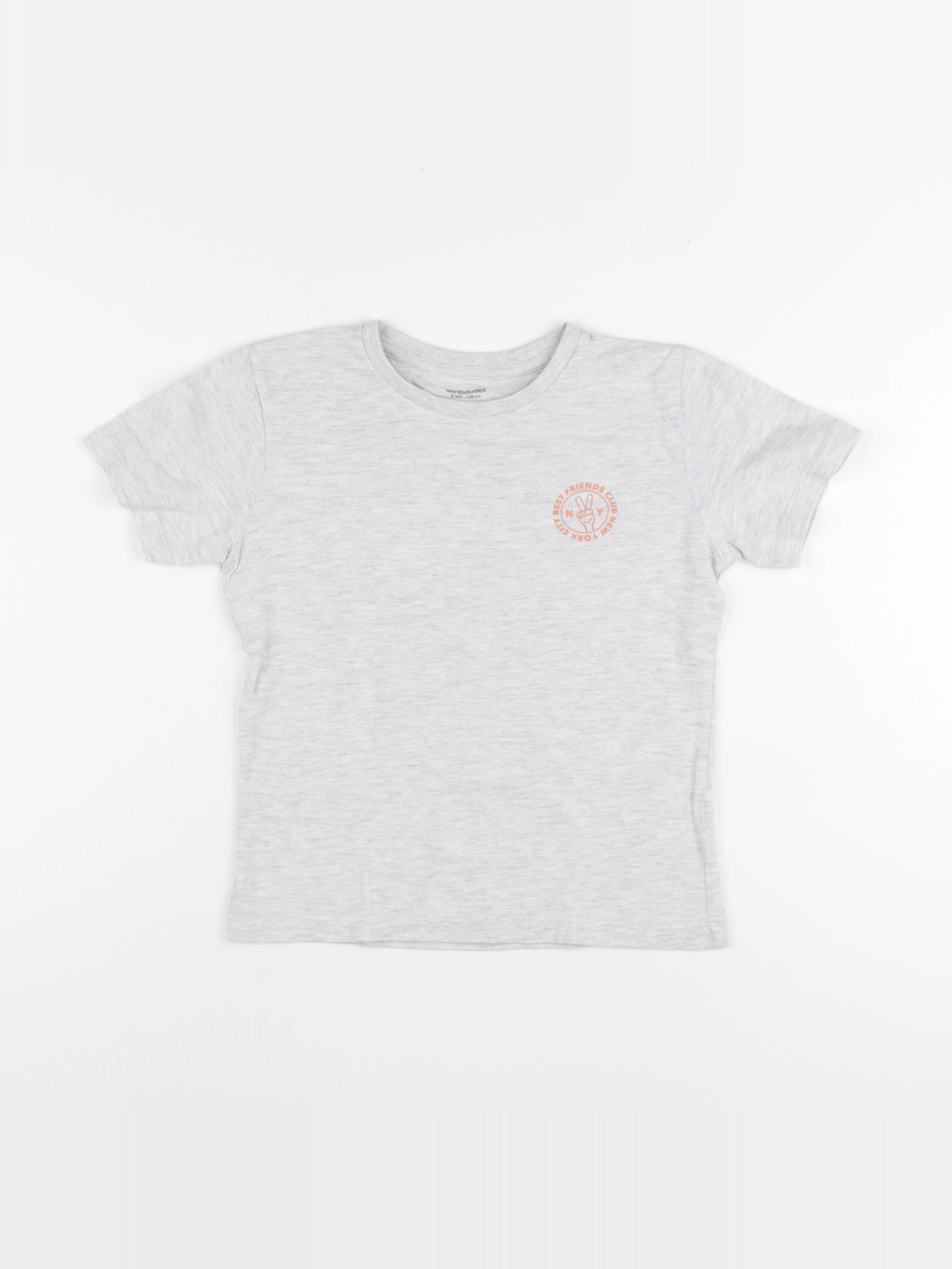 Vertbaudet - tee-shirt gris - 8 ans