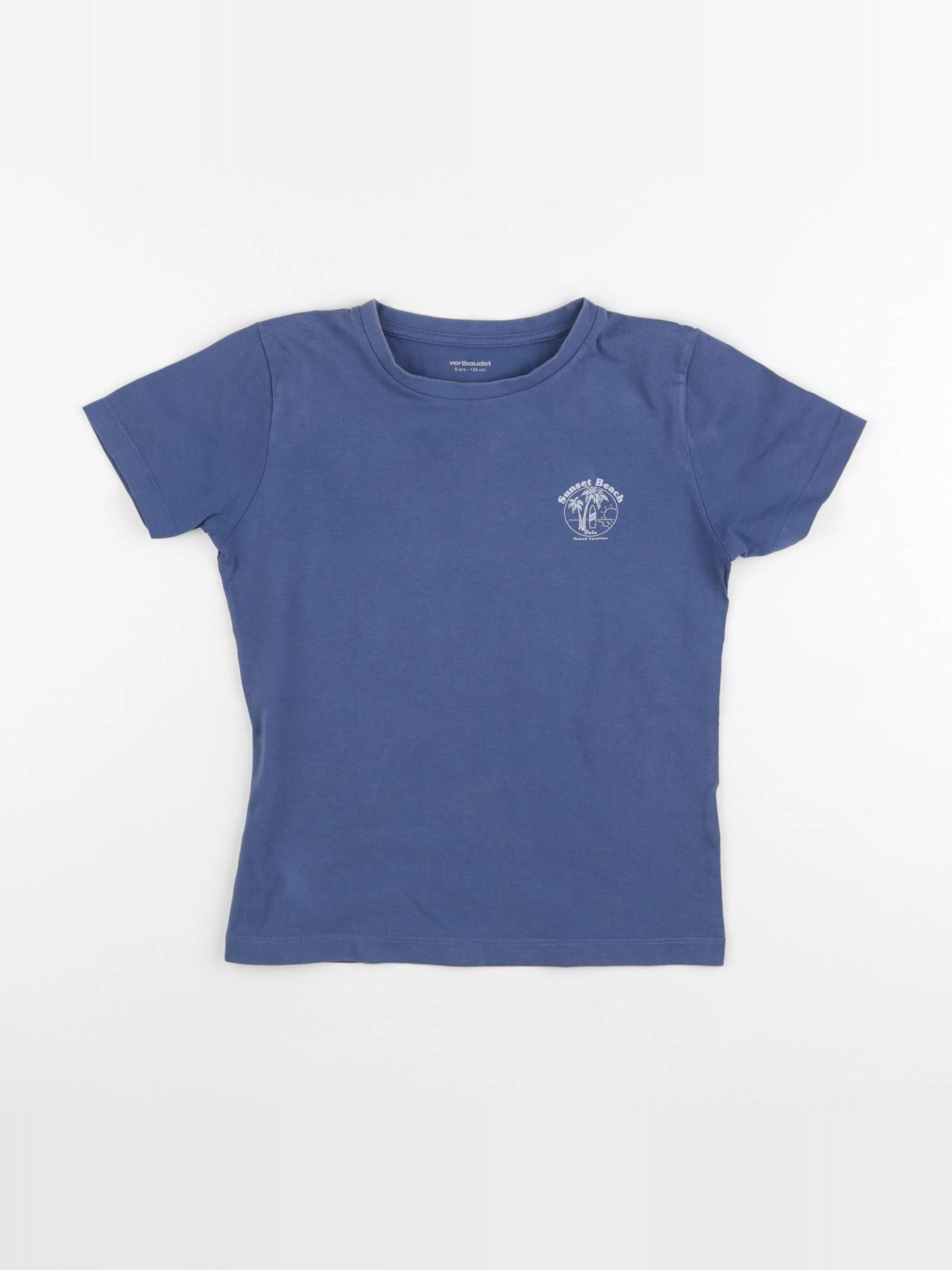 Vertbaudet - tee-shirt bleu - 8 ans