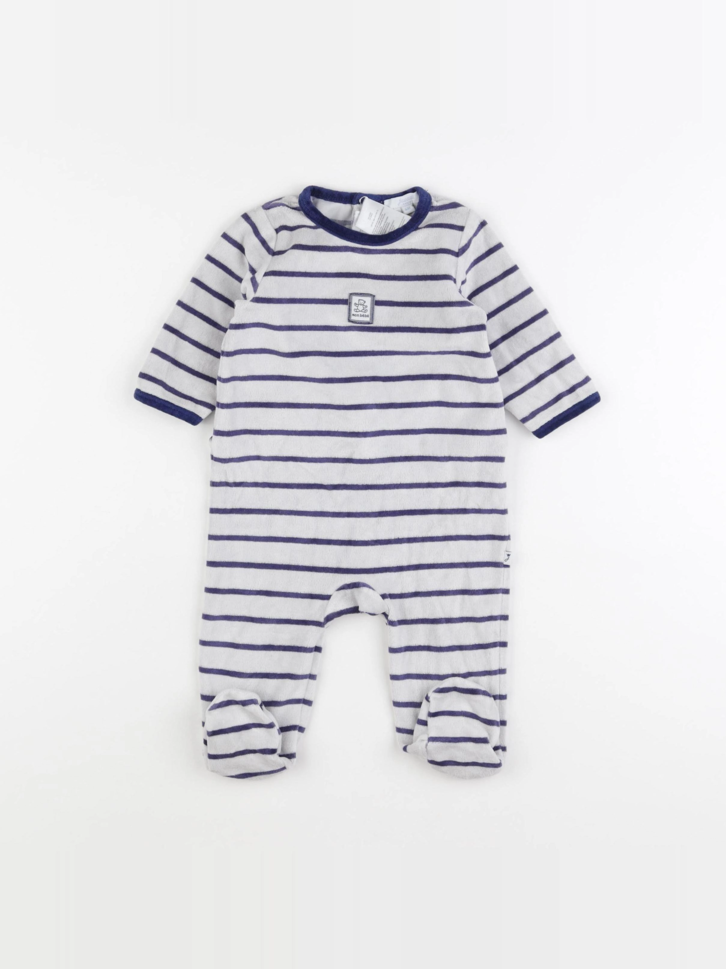Jacadi - pyjama velours bleu - 6 mois