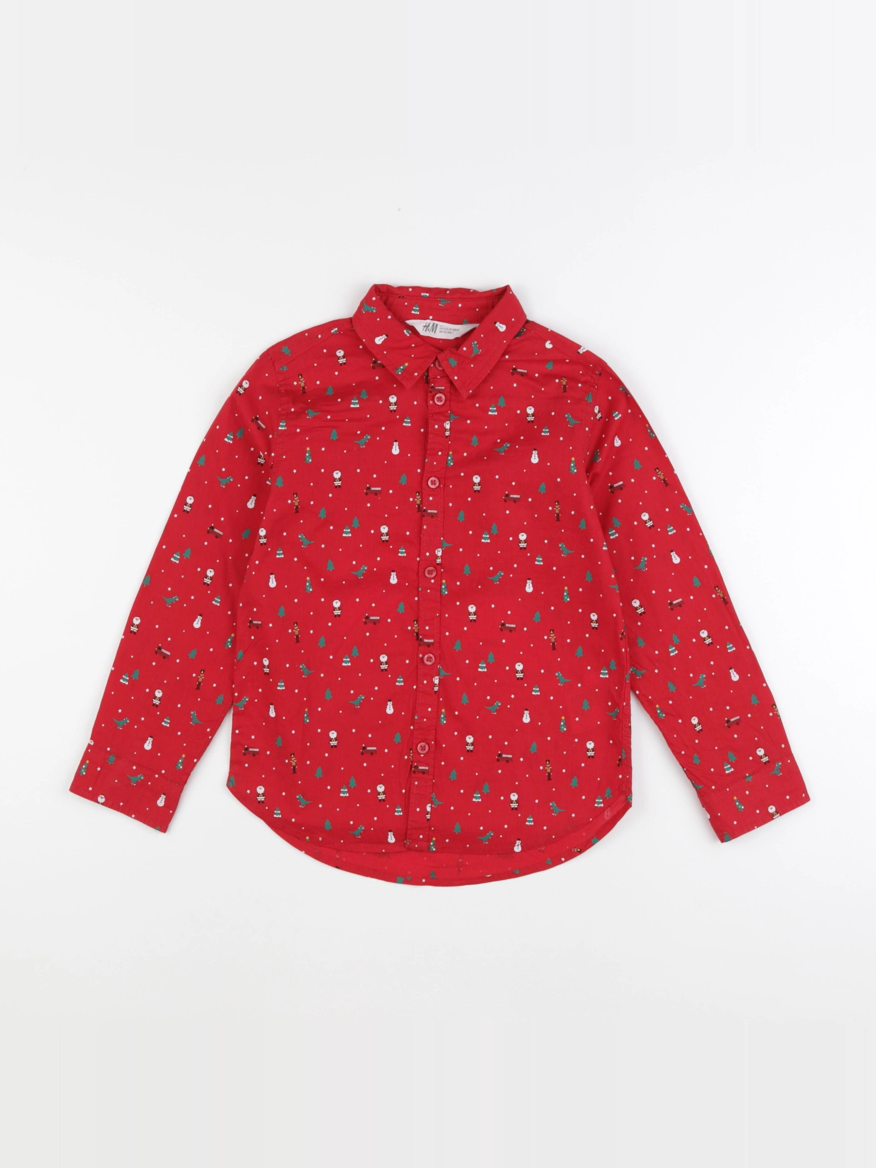 H&M - chemise rouge - 7 ans