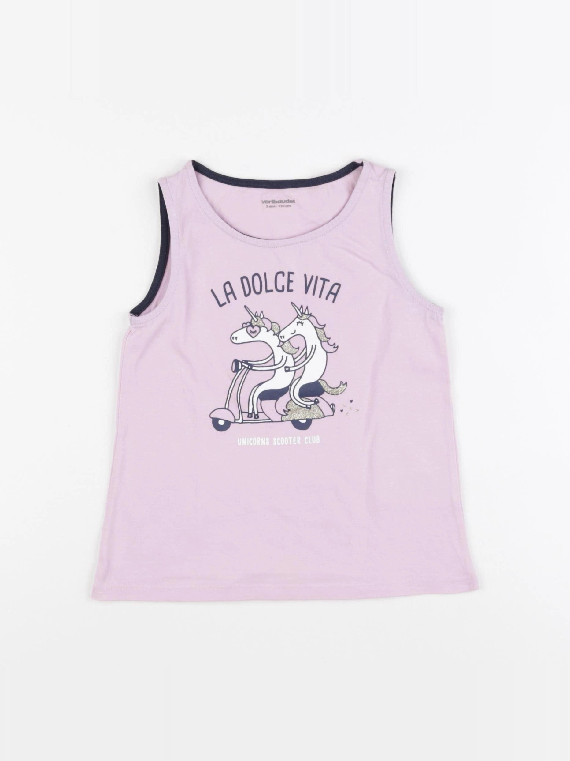 Vertbaudet - tee-shirt violet - 5 ans