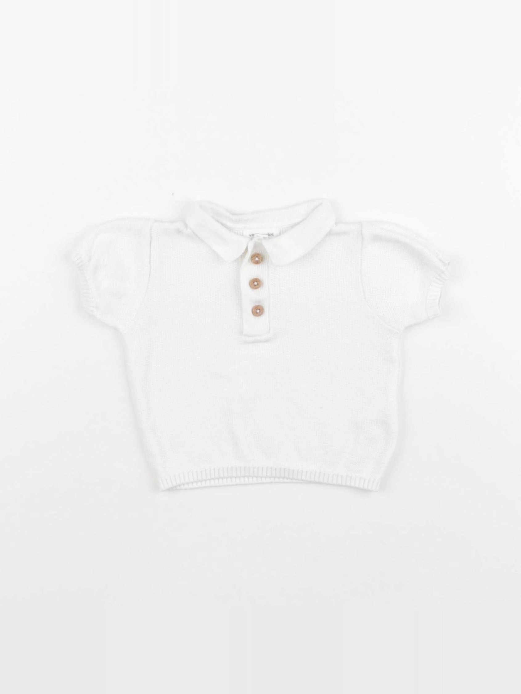 Vertbaudet - polo blanc - 3 mois