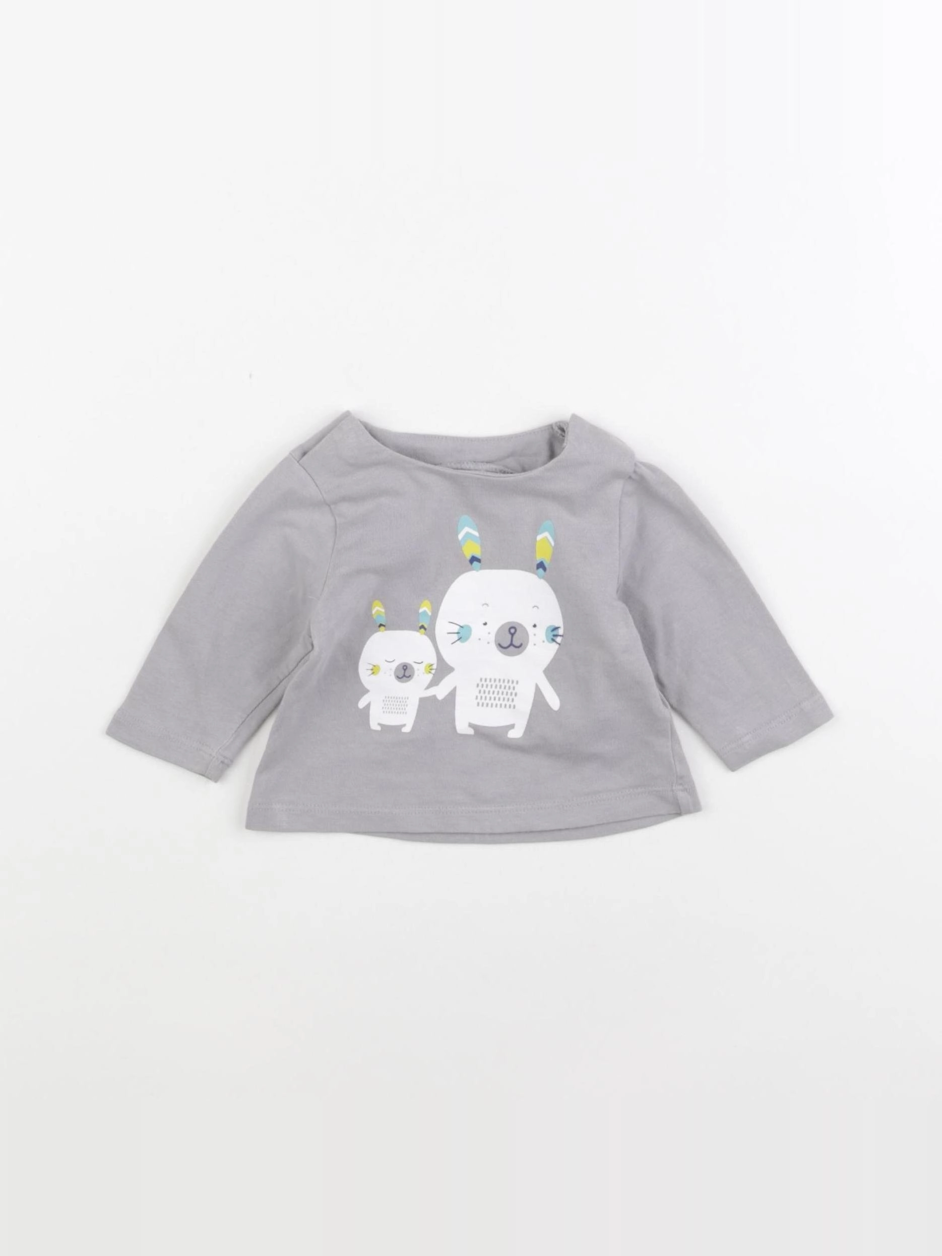 Vertbaudet - tee-shirt gris - 1 mois
