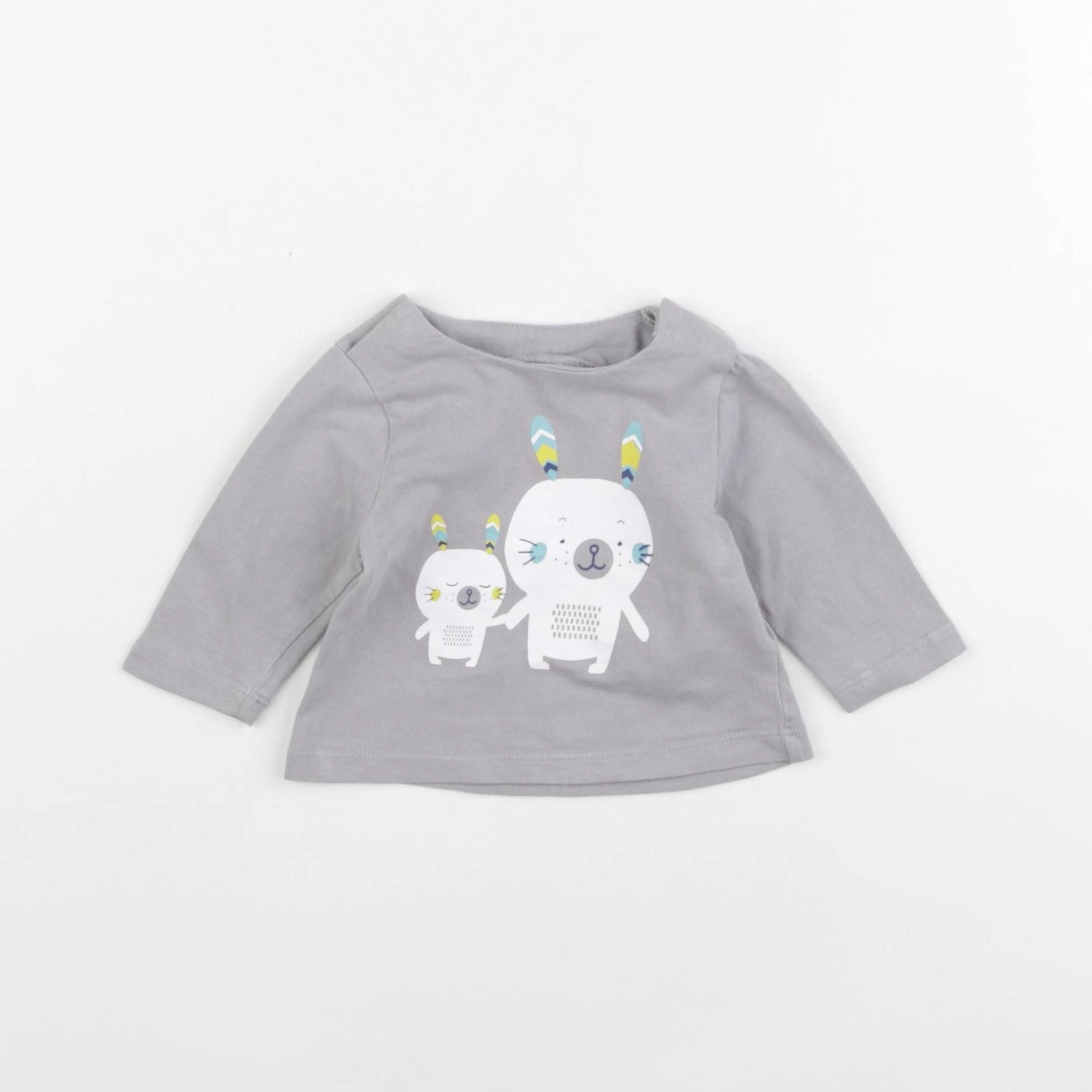 Vertbaudet - tee-shirt gris - 1 mois