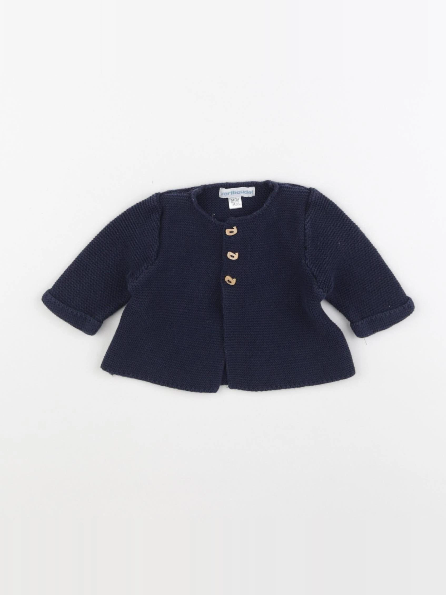 Vertbaudet - gilet bleu - 1 mois