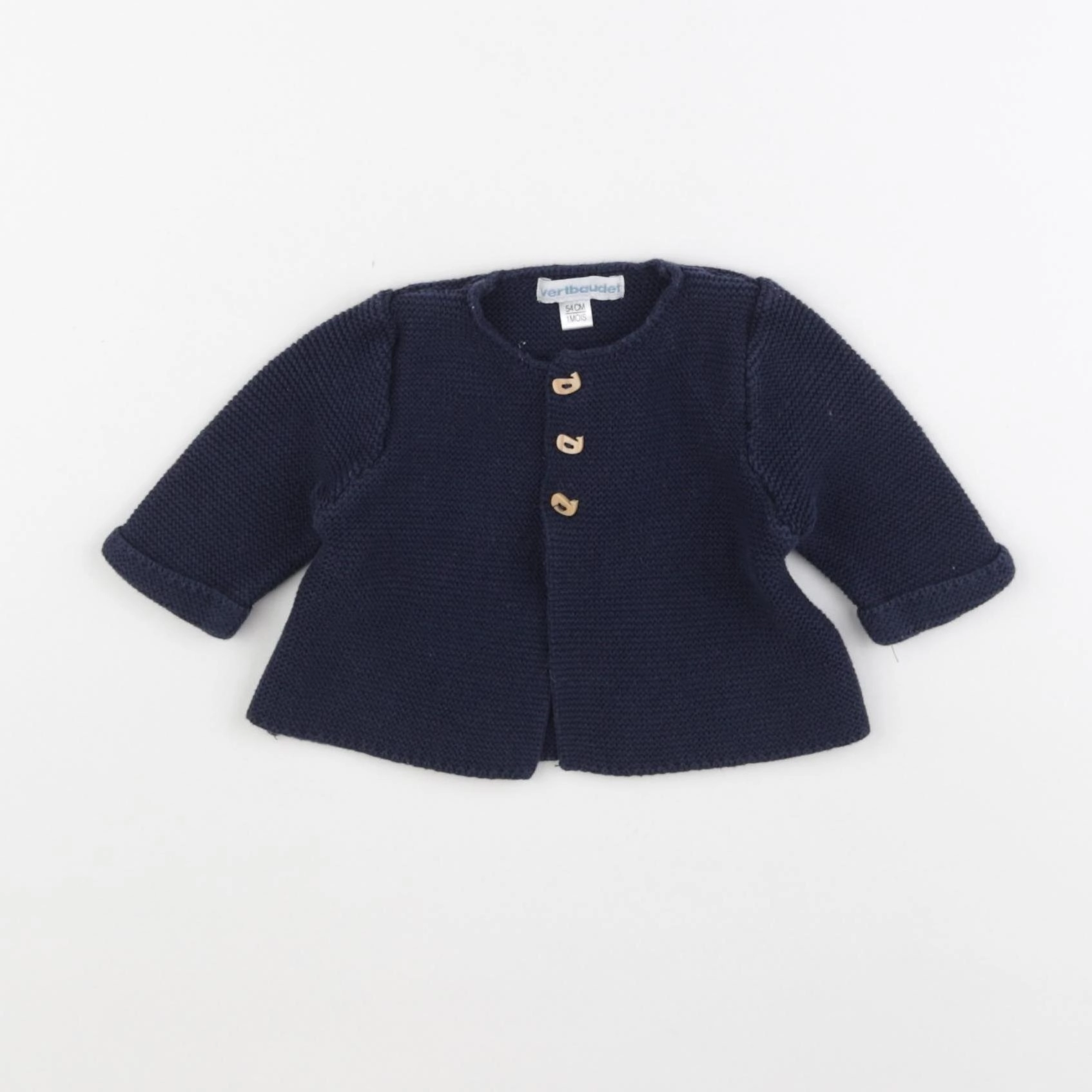 Vertbaudet - gilet bleu - 1 mois