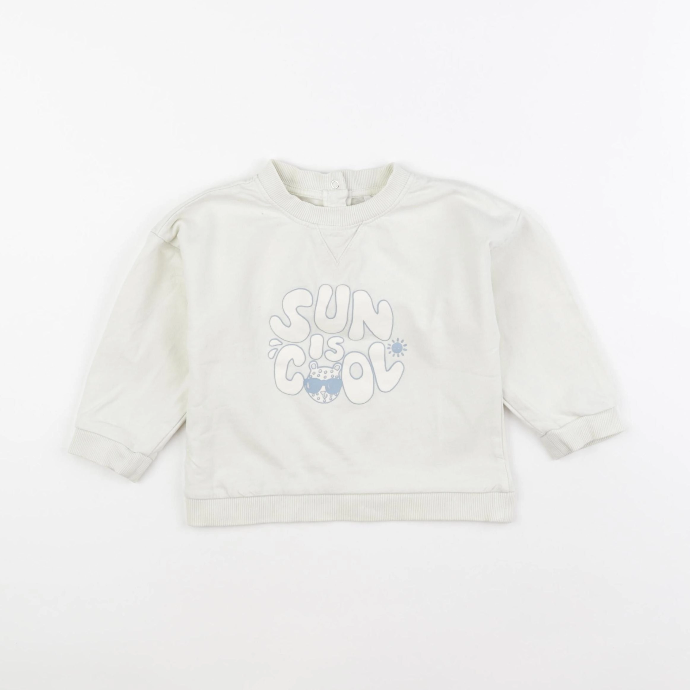Vertbaudet - sweat beige - 24 mois