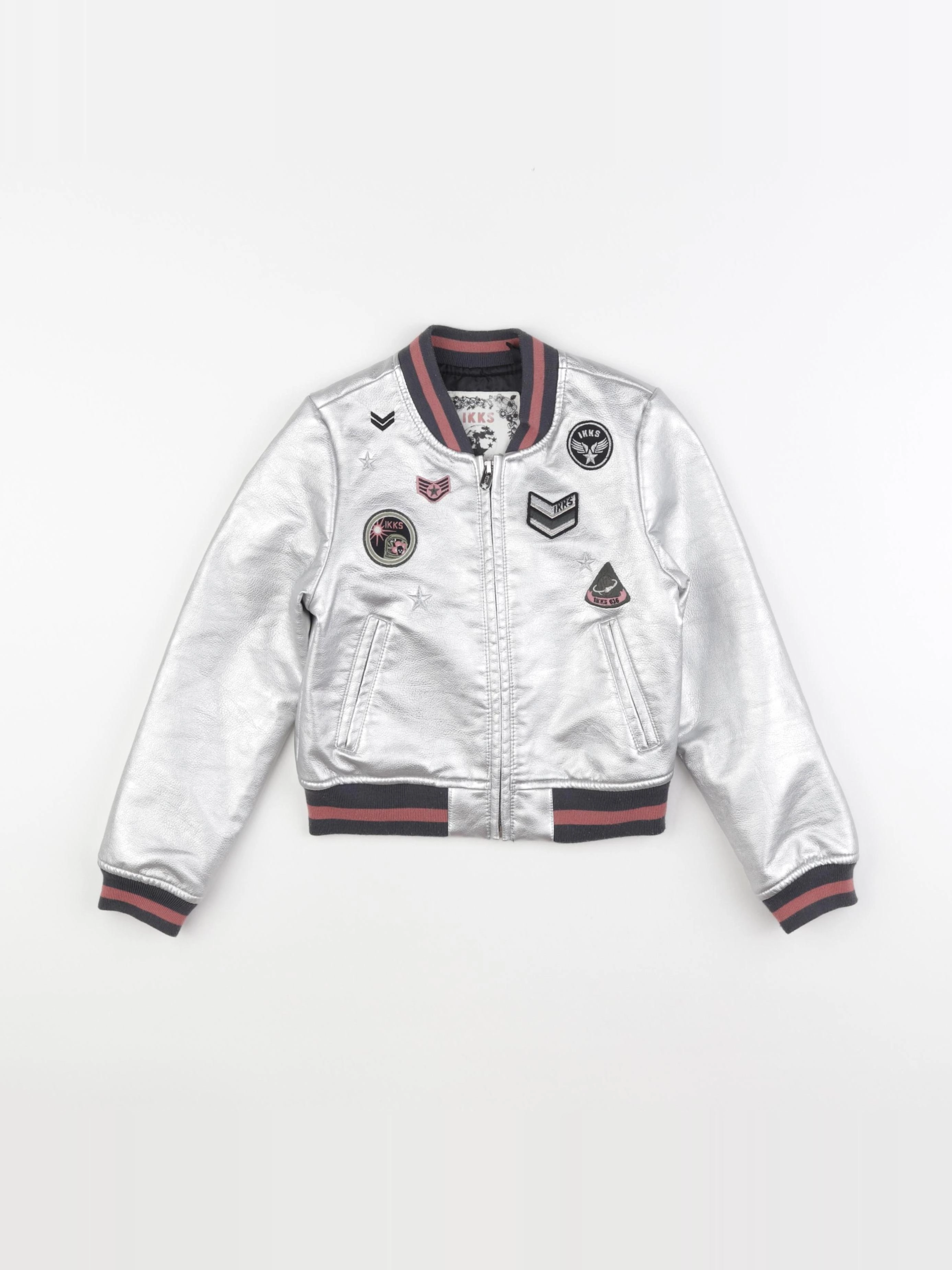 IKKS - veste simili cuir gris - 6 ans