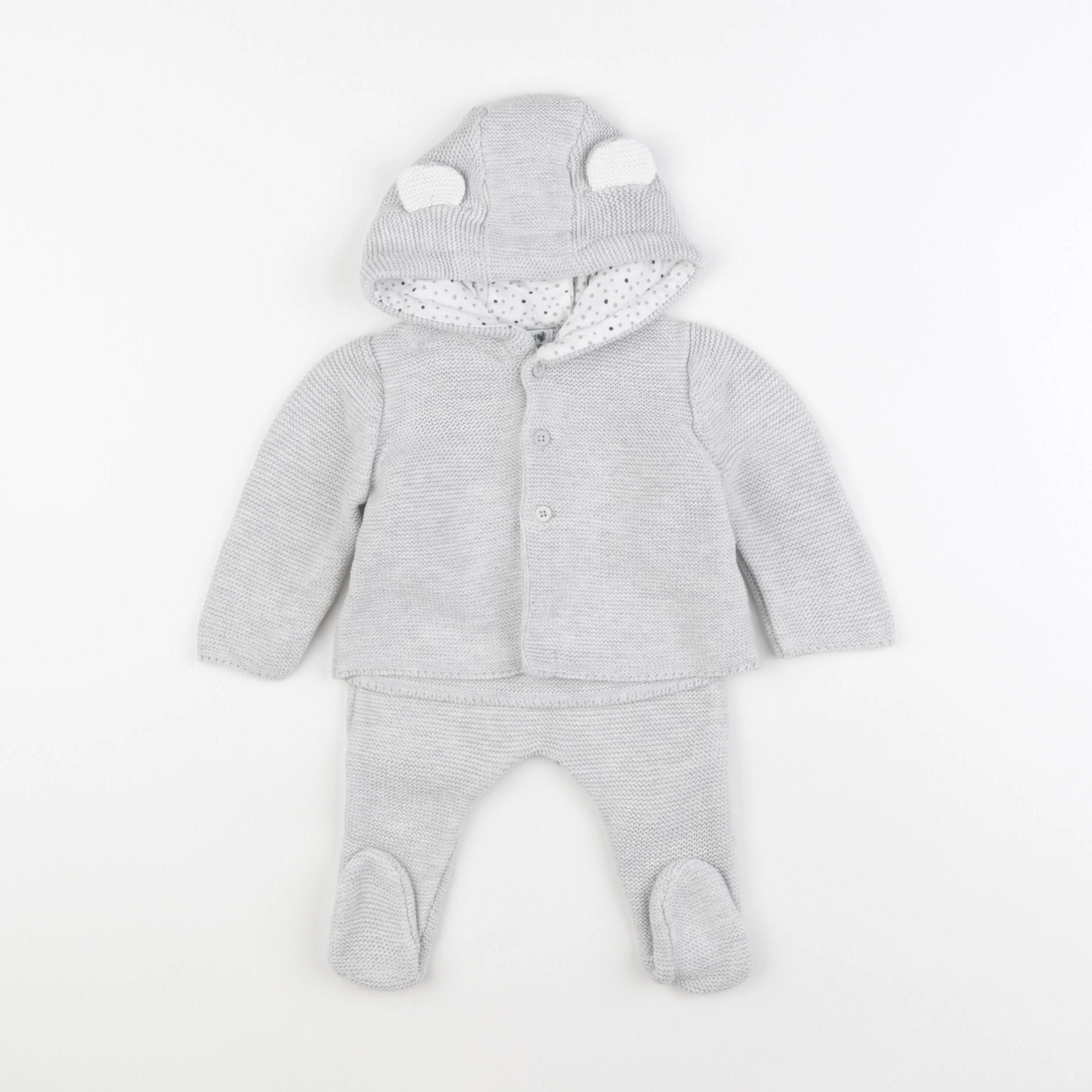 Vertbaudet - ensemble gris - 6 mois