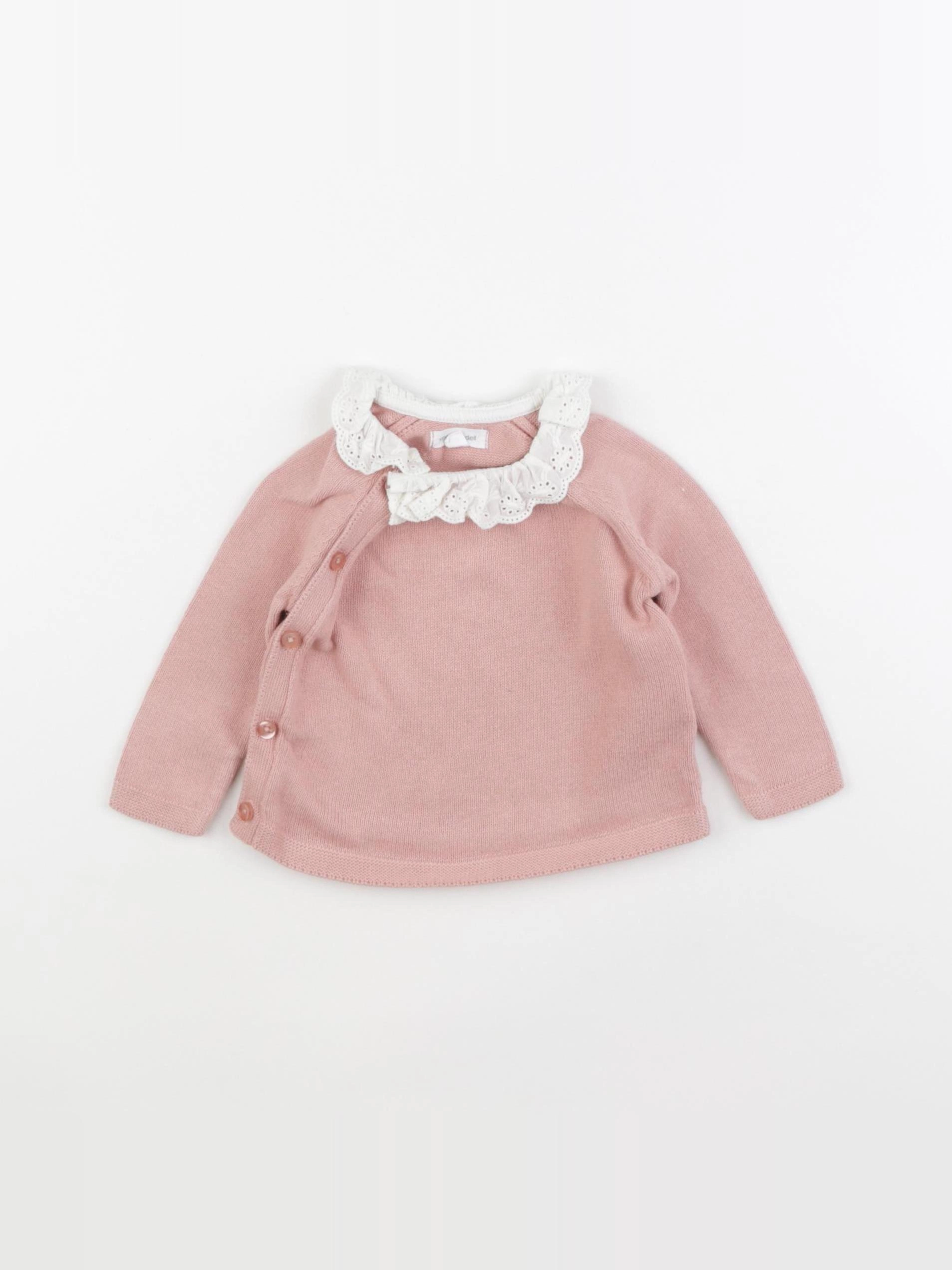 Vertbaudet - pull rose - 6 mois